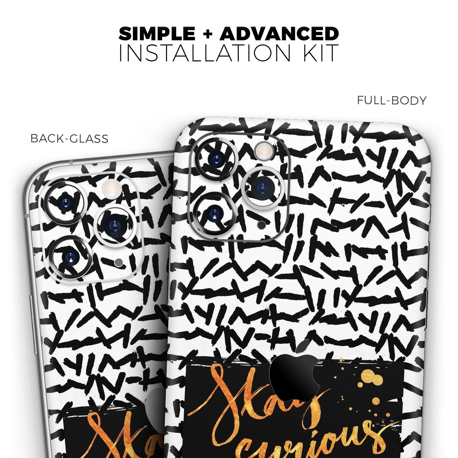 Lux Stay Curious Skin-Kit for Apple iPhone 14 and 13, showcasing vibrant design and premium vinyl material.