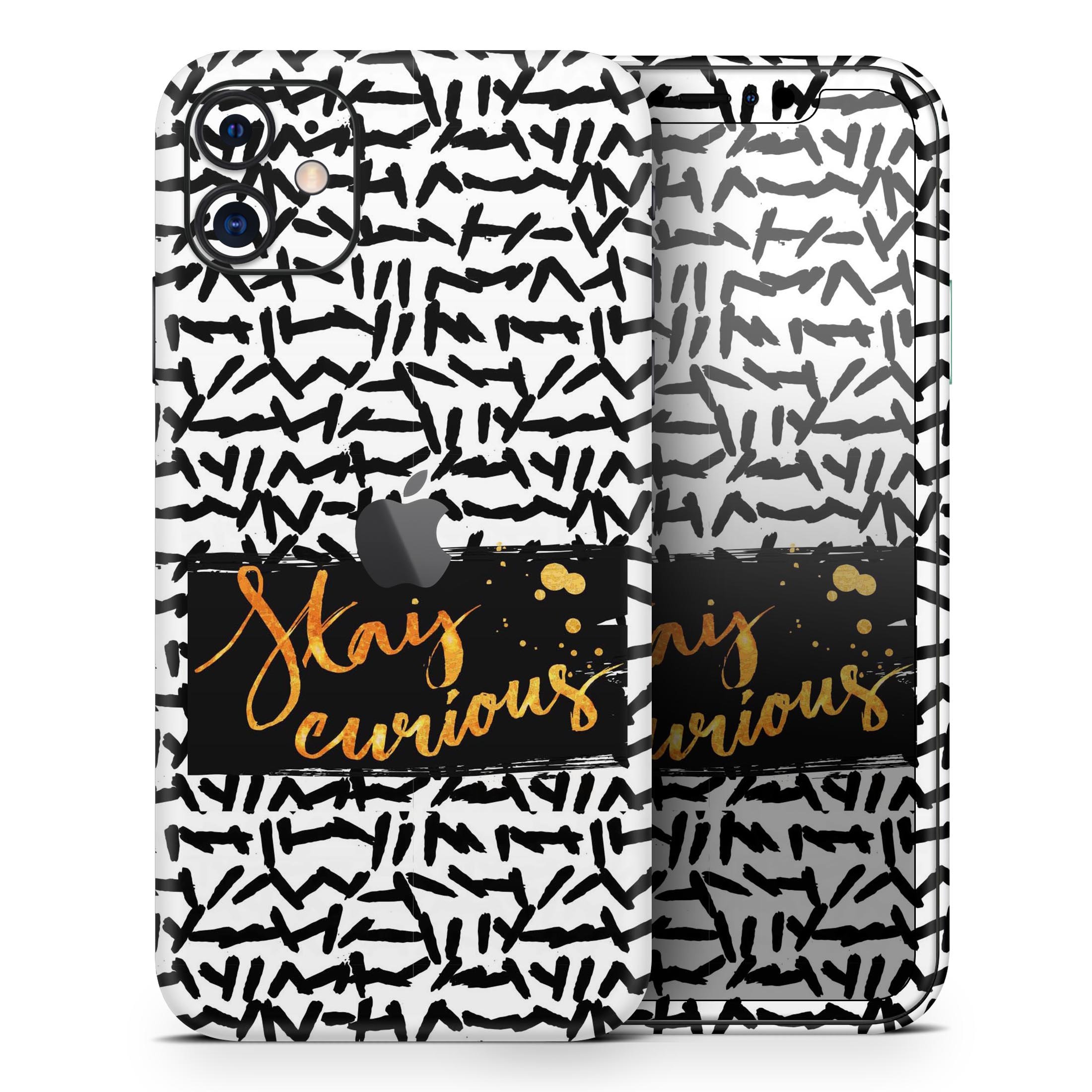 Lux Stay Curious Skin-Kit for Apple iPhone 14 and 13, showcasing vibrant design and premium vinyl material.