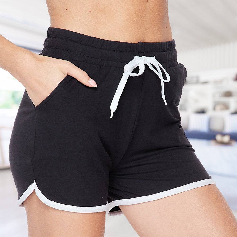 Luxury So Soft Draw String Shorts in a stylish runner design, showcasing the soft fabric and adjustable drawstring waist.