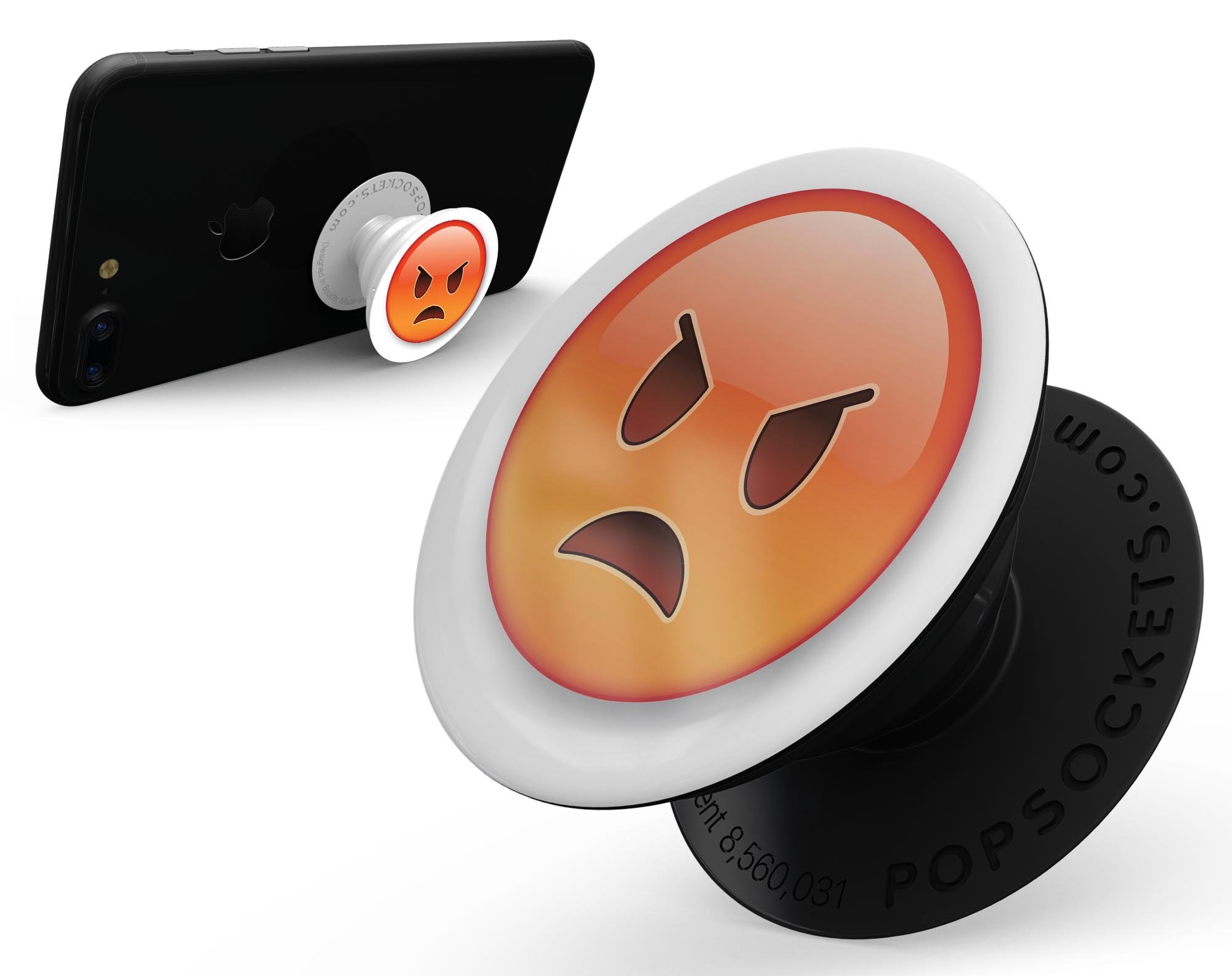 Mad Emoticon Emoji Skin Kit for PopSockets, featuring vibrant emoticon designs on premium vinyl.