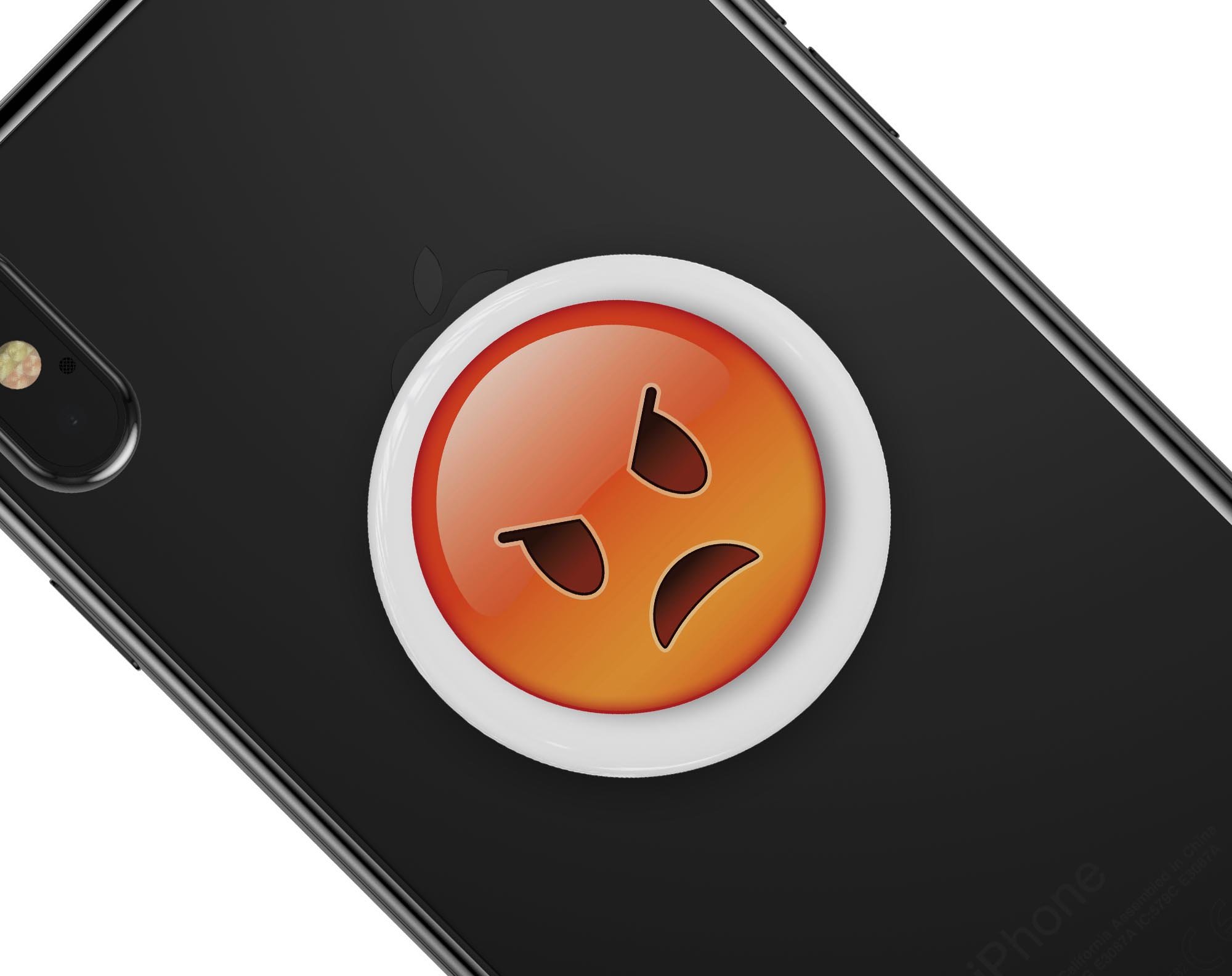 Mad Emoticon Emoji Skin Kit for PopSockets, featuring vibrant emoticon designs on premium vinyl.