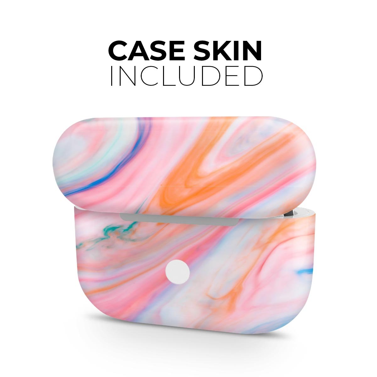 Magical Coral Marble V5 skin decal wrap kit for Apple AirPods Pro, showcasing vibrant colors and a unique marble design.