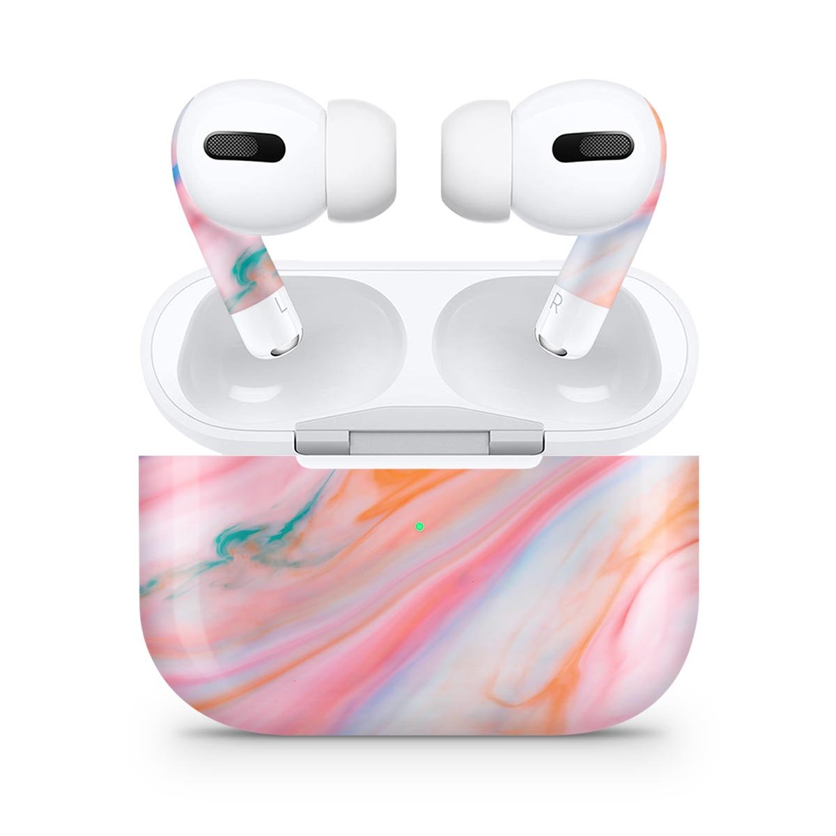 Magical Coral Marble V5 skin decal wrap kit for Apple AirPods Pro, showcasing vibrant colors and a unique marble design.