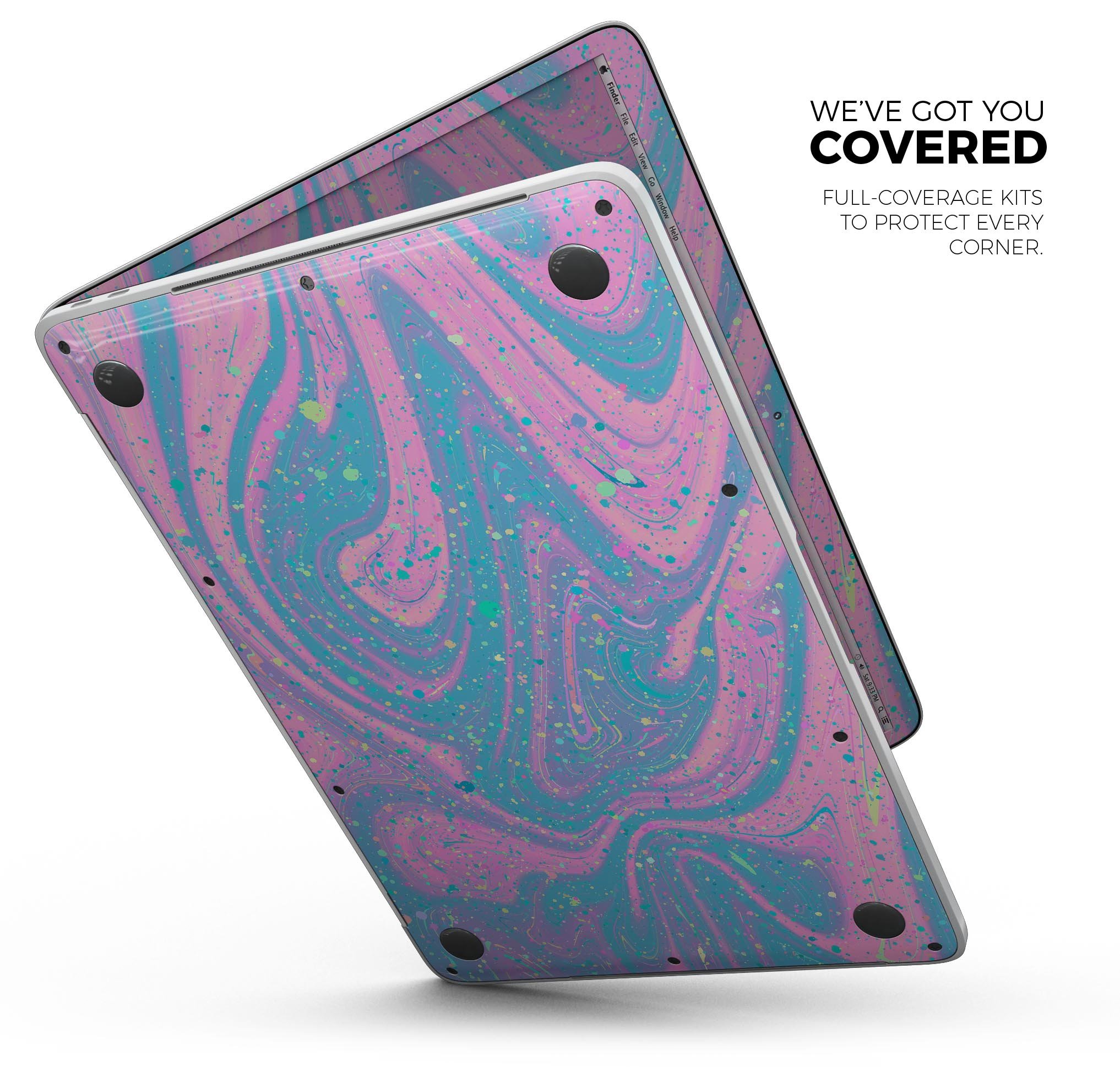 Magical Marble Skin Decal Wrap Kit for Apple MacBook, showcasing vibrant design and premium vinyl material.