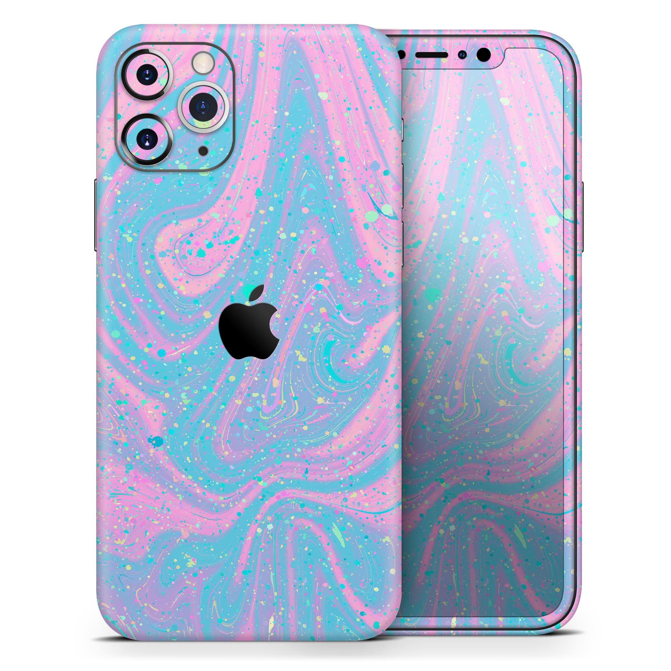 Magical Marble Skin-Kit for Apple iPhone 14 and 13, showcasing a stylish marble design on a sleek device.