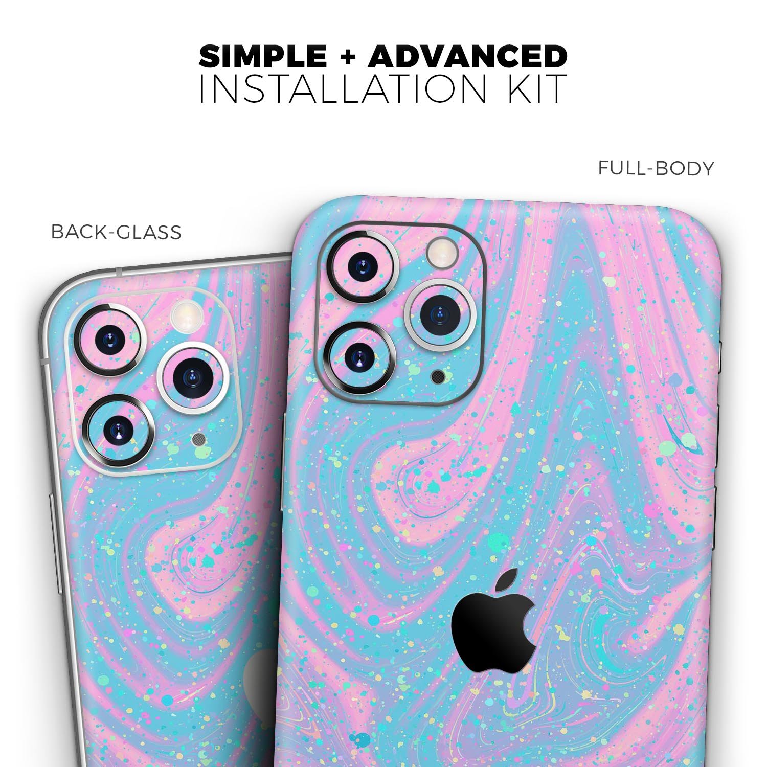 Magical Marble Skin-Kit for Apple iPhone 14 and 13, showcasing a stylish marble design on a sleek device.