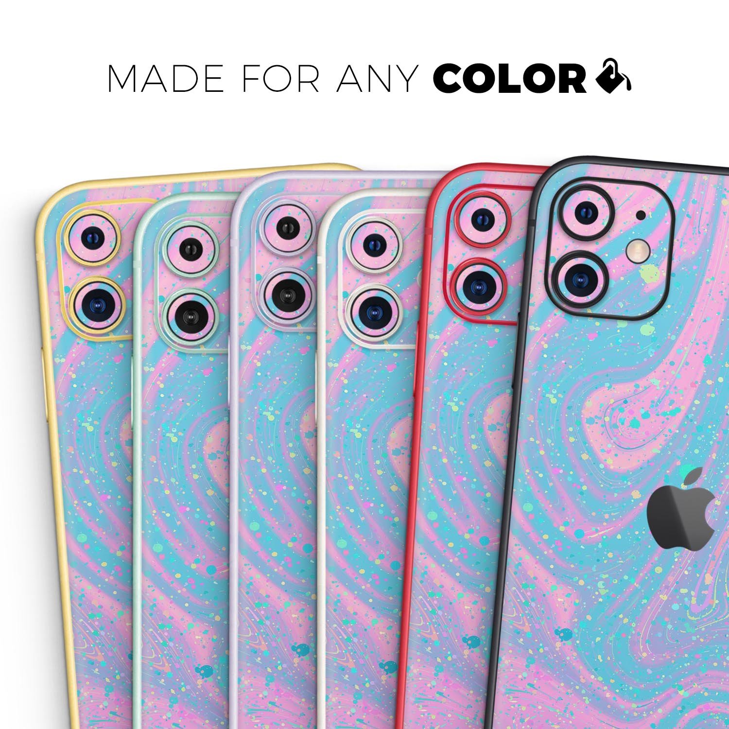 Magical Marble Skin-Kit for Apple iPhone 14 and 13, showcasing a stylish marble design on a sleek device.