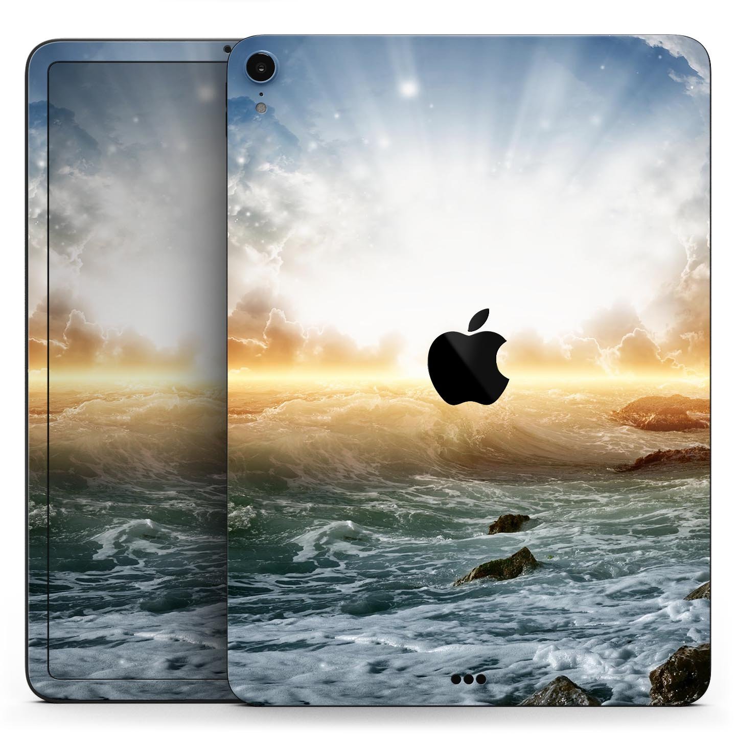 Majestic Sky on Crashing Waves full body skin decal for Apple devices, showcasing vibrant colors and intricate wave designs.