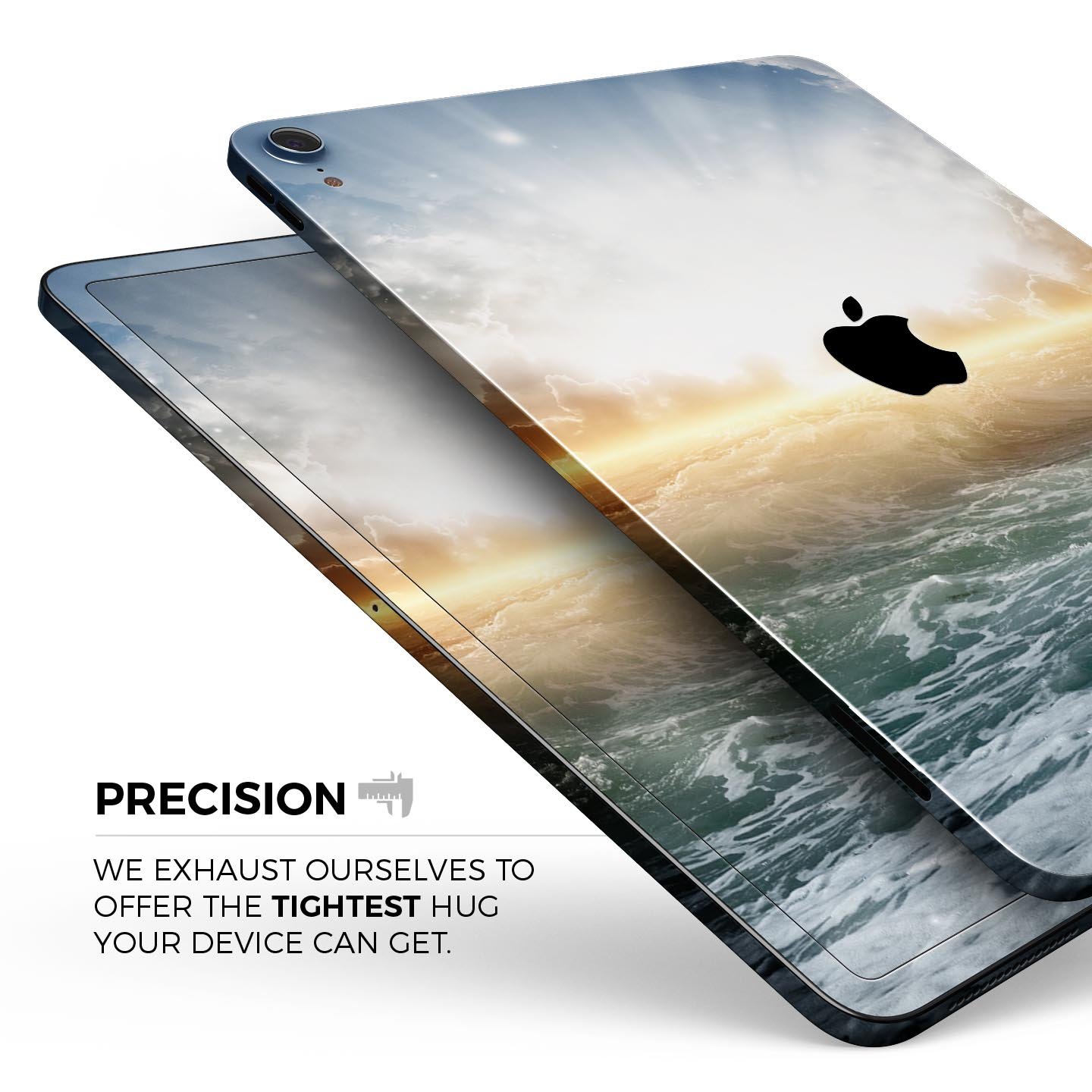 Majestic Sky on Crashing Waves full body skin decal for Apple devices, showcasing vibrant colors and intricate wave designs.