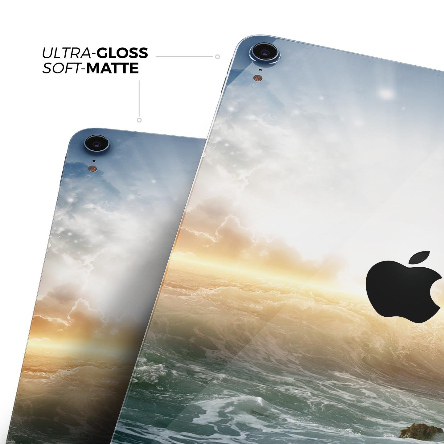 Majestic Sky on Crashing Waves full body skin decal for Apple devices, showcasing vibrant colors and intricate wave designs.