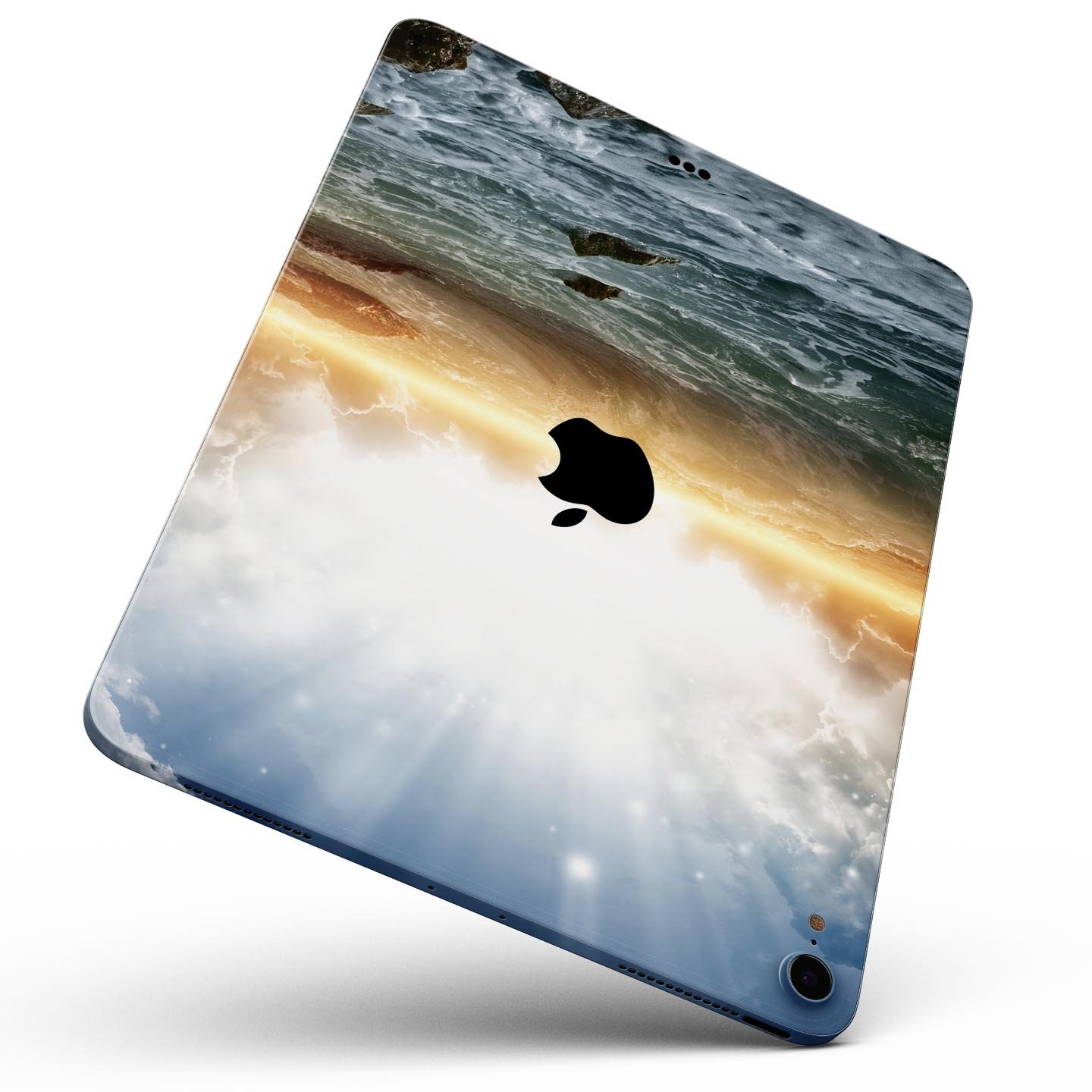 Majestic Sky on Crashing Waves full body skin decal for Apple devices, showcasing vibrant colors and intricate wave designs.