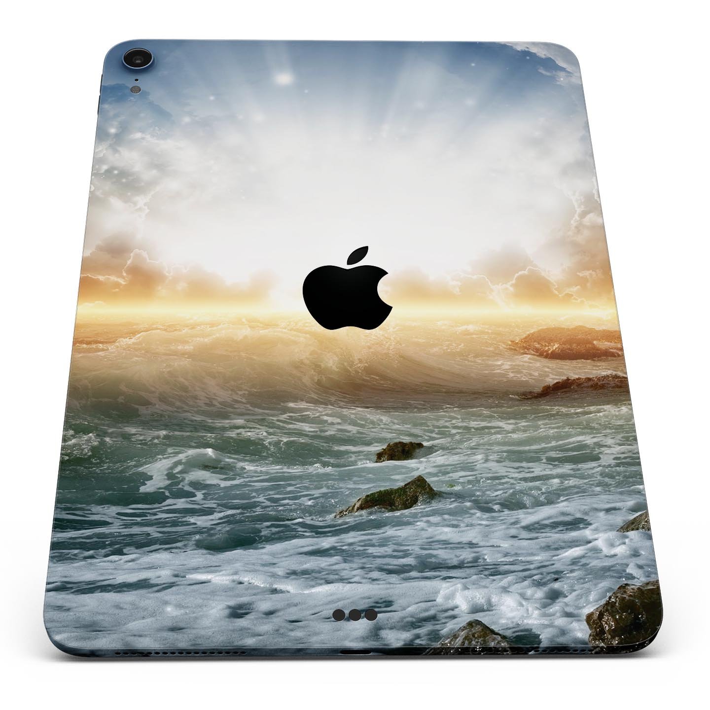 Majestic Sky on Crashing Waves full body skin decal for Apple devices, showcasing vibrant colors and intricate wave designs.