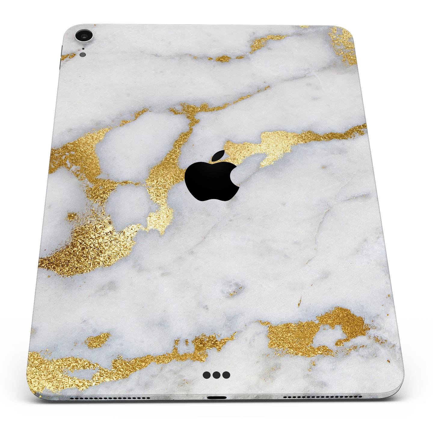 Marble and digital gold foil skin decal for Apple devices, showcasing a stylish design with premium 3M materials.