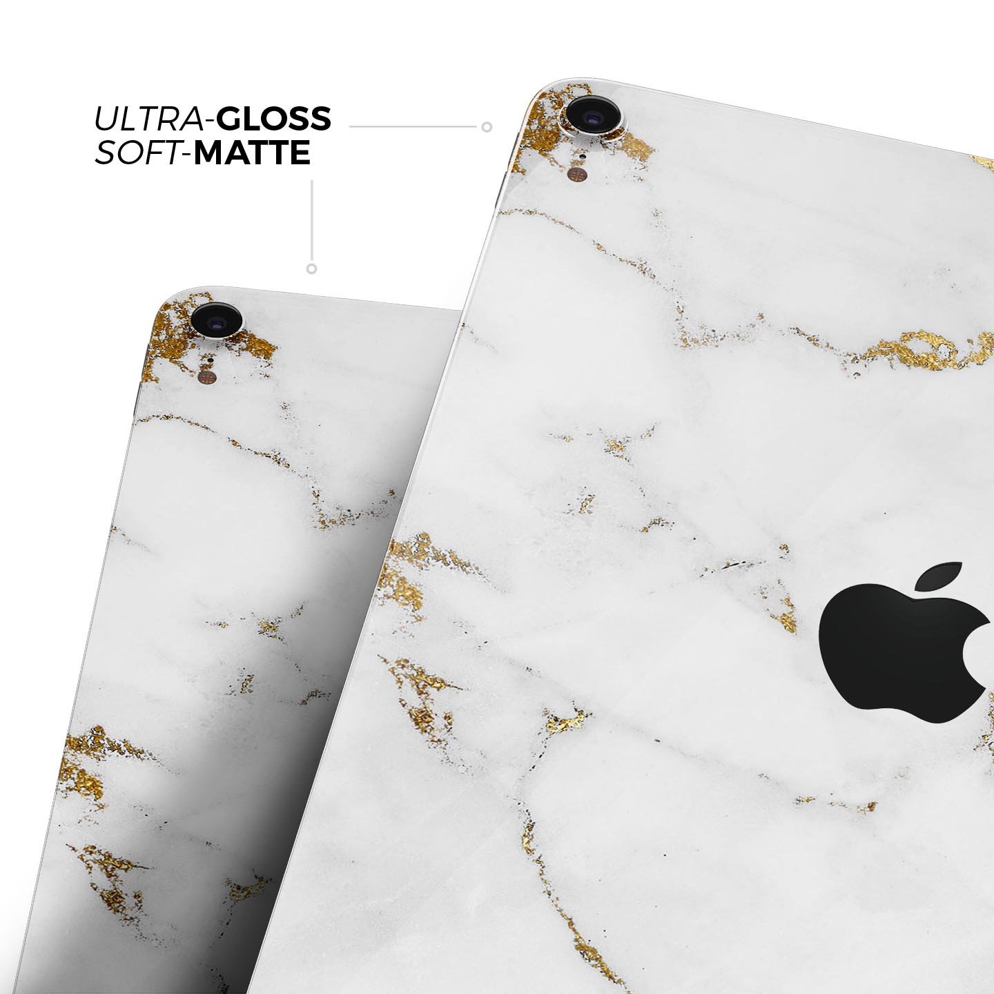 Marble and Digital Gold Foil V6 skin decal for Apple devices, showcasing a stylish design with premium 3M materials for protection.