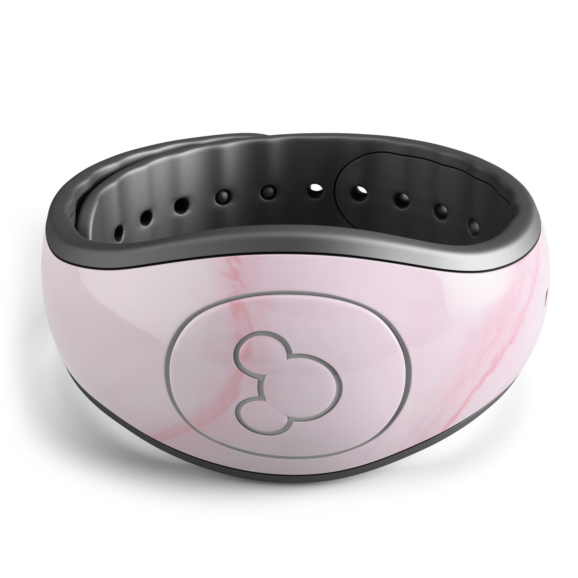 Marble Surface V1 Pink decal skin wrap kit for Disney Magic Band, showcasing a stylish marble design with a soft-matte finish.