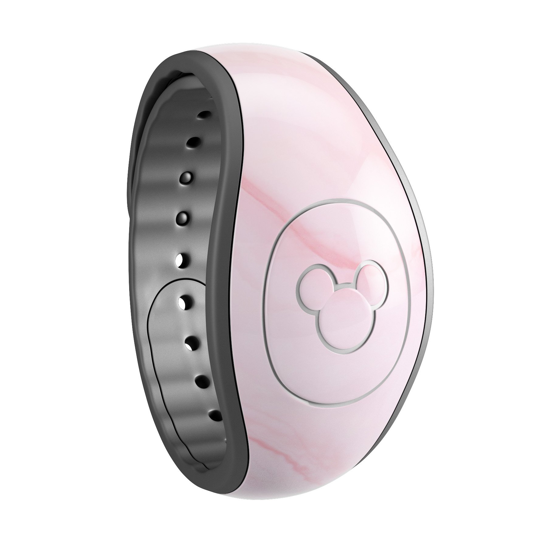 Marble Surface V1 Pink decal skin wrap kit for Disney Magic Band, showcasing a stylish marble design with a soft-matte finish.