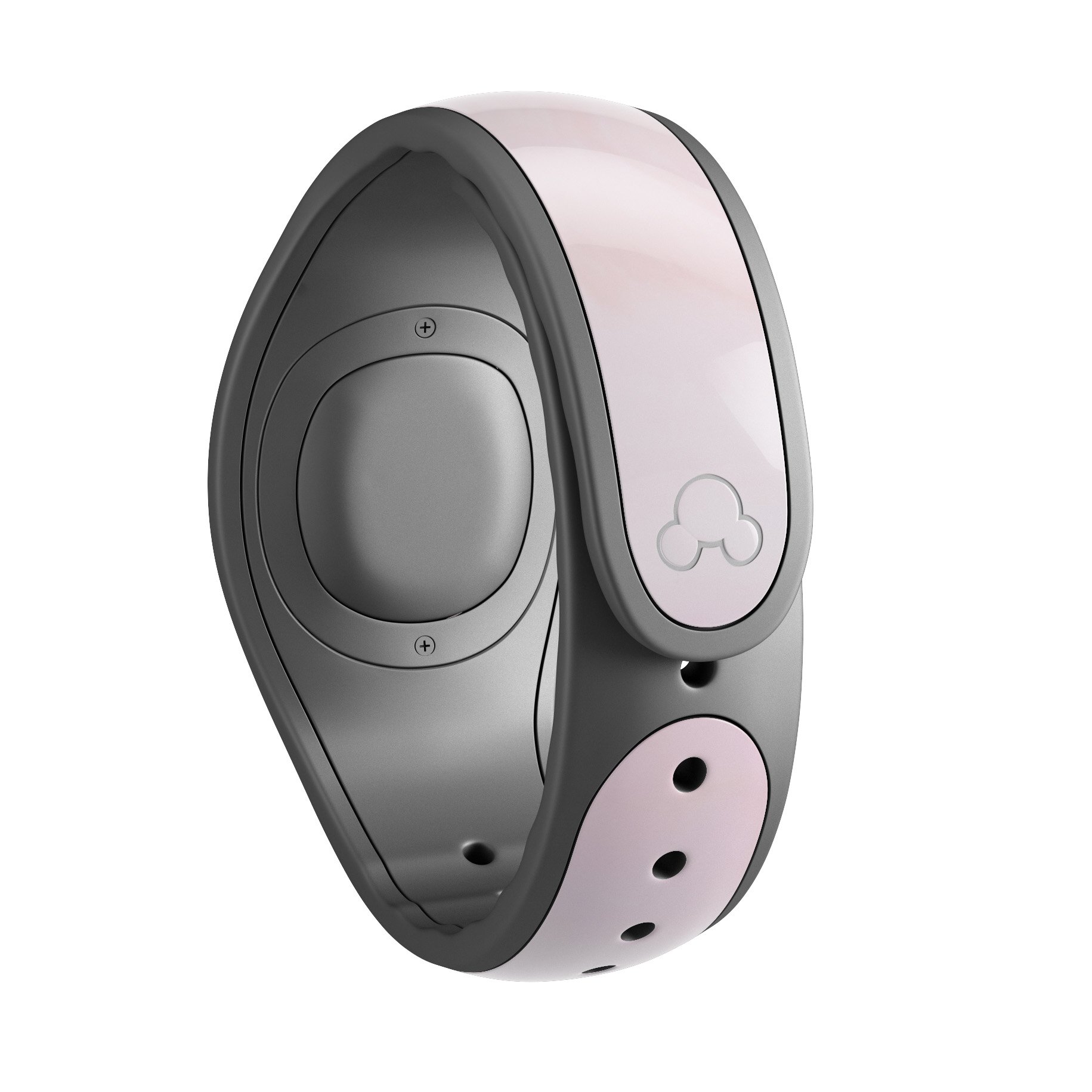 Marble Surface V1 Pink decal skin wrap kit for Disney Magic Band, showcasing a stylish marble design with a soft-matte finish.