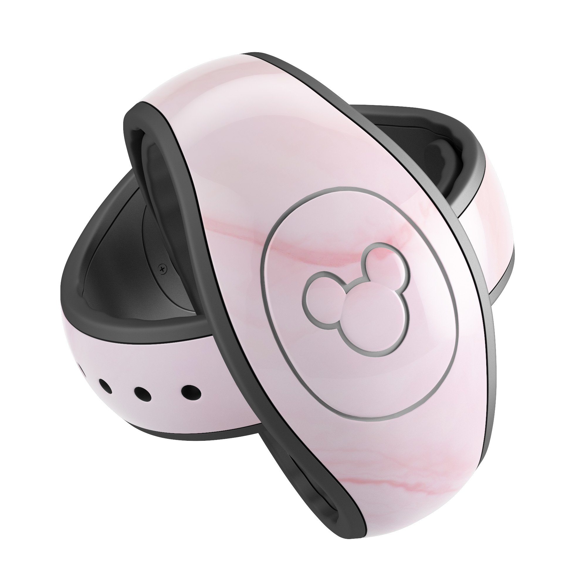 Marble Surface V1 Pink decal skin wrap kit for Disney Magic Band, showcasing a stylish marble design with a soft-matte finish.