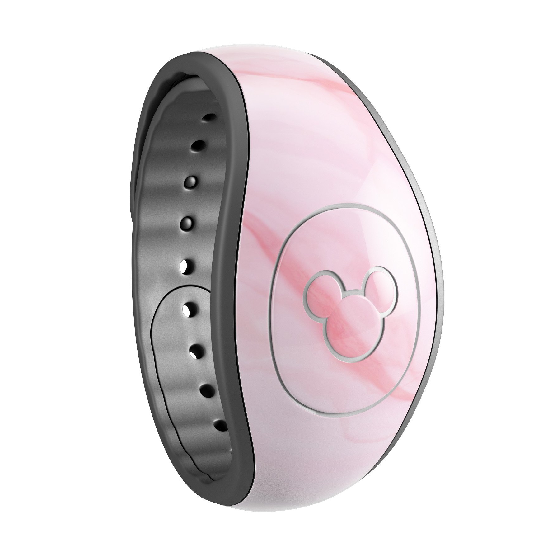 Marble Surface V1 Pink skin decal wrap kit for Disney Magic Band, showcasing a stylish marble design with a soft matte finish.