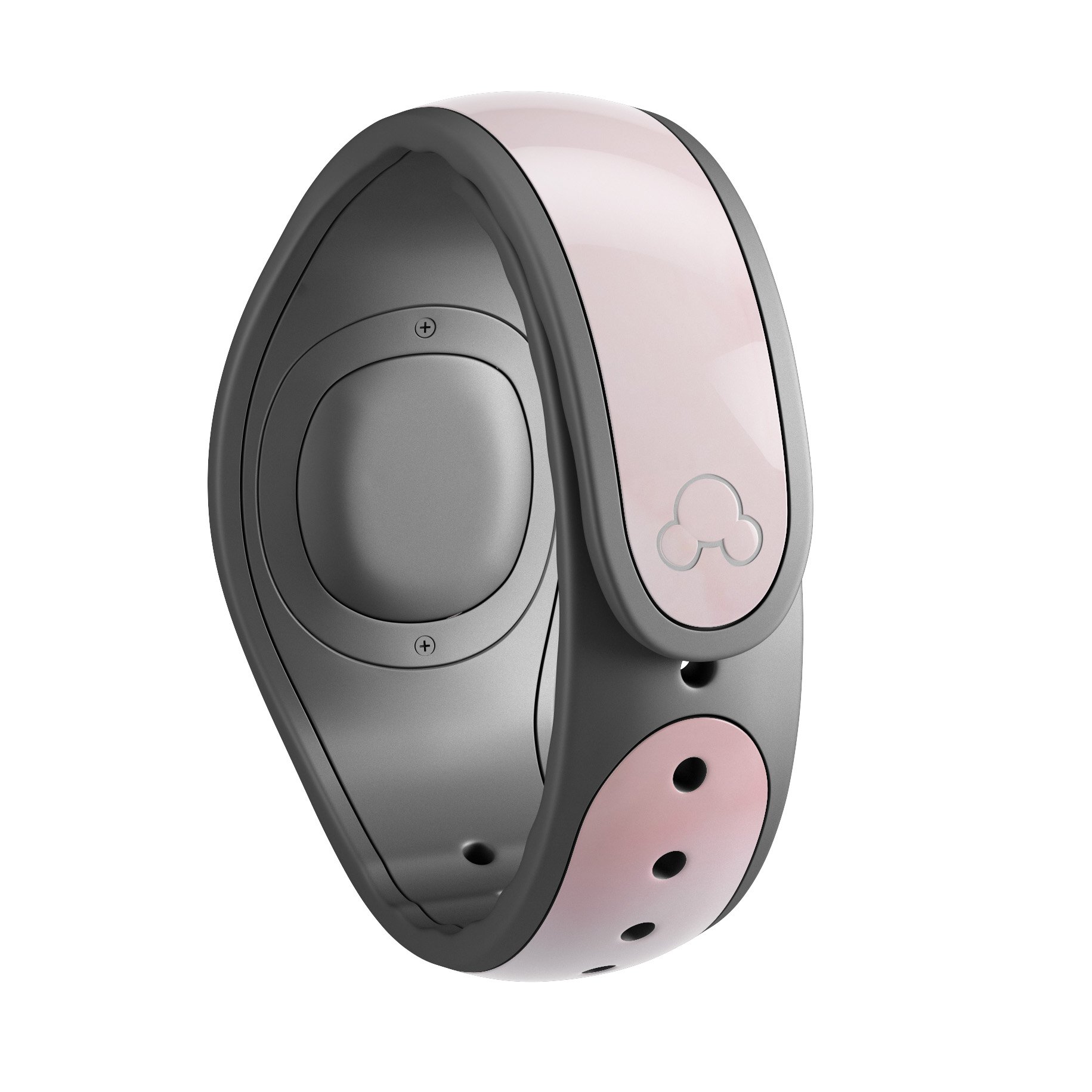 Marble Surface V1 Pink skin decal wrap kit for Disney Magic Band, showcasing a stylish marble design with a soft matte finish.