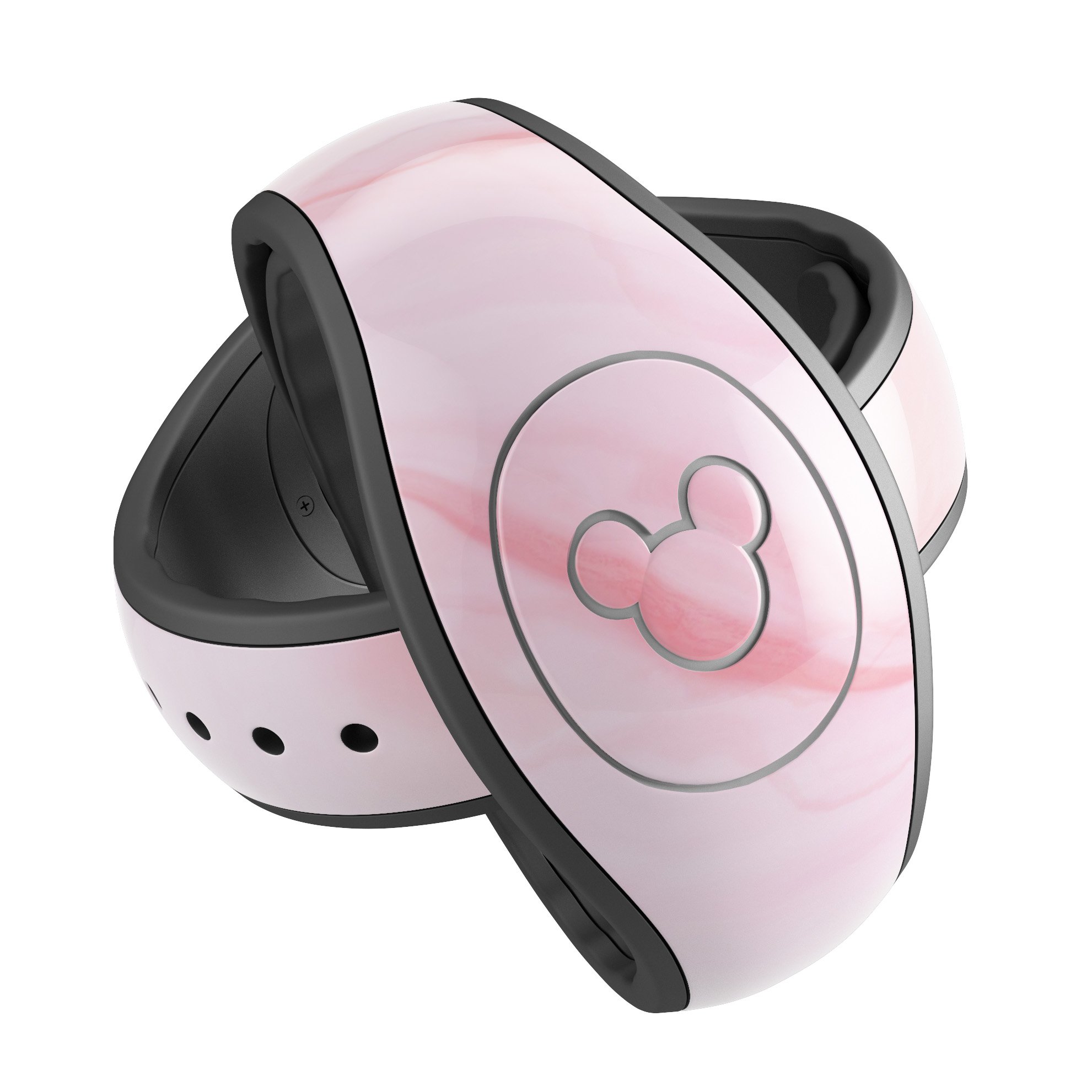 Marble Surface V1 Pink skin decal wrap kit for Disney Magic Band, showcasing a stylish marble design with a soft matte finish.