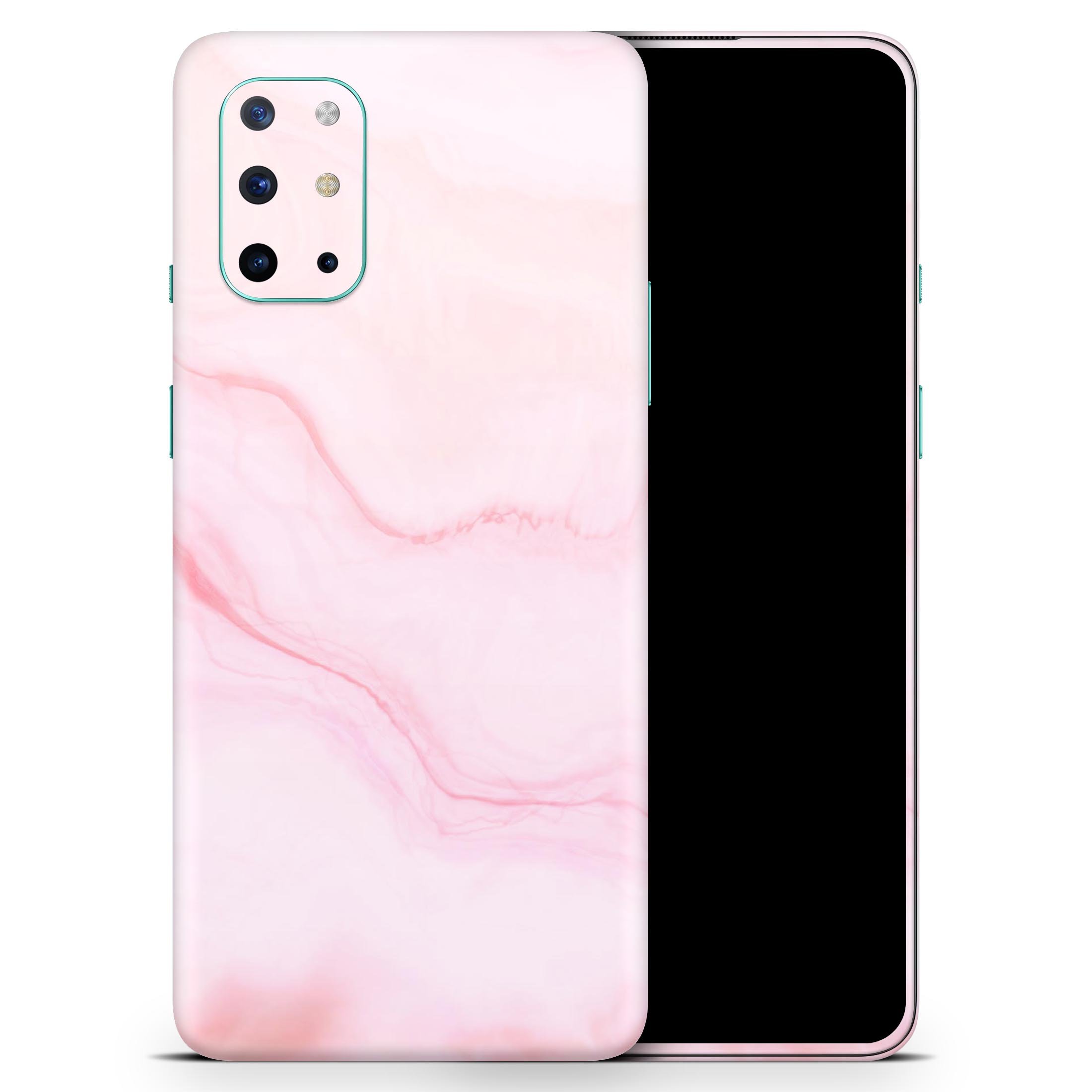 Marble Surface V1 Pink skin decal wrap kit for OnePlus phone, showcasing a stylish marble design with a soft-touch matte finish.