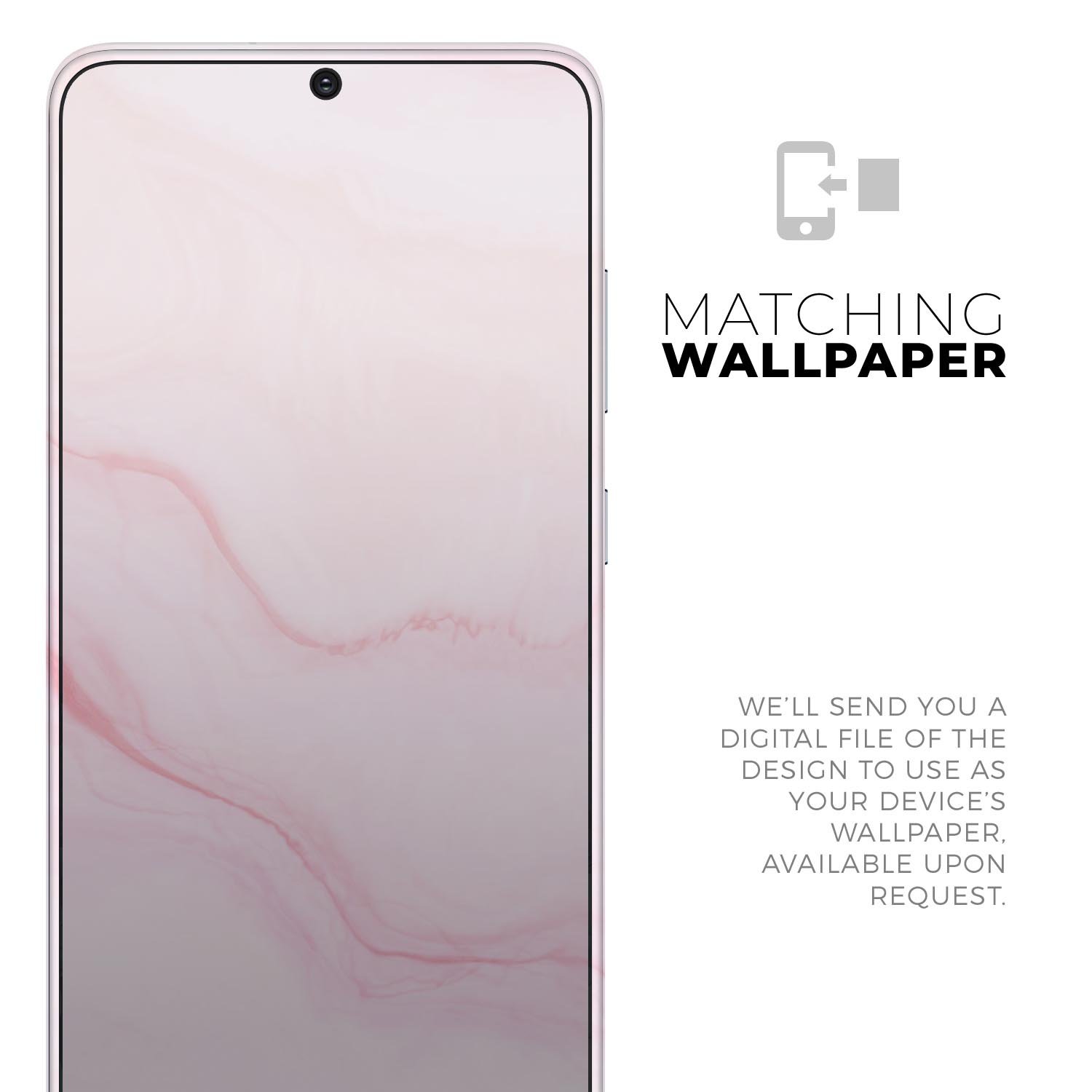 Marble Surface V1 Pink skin decal wrap kit for Samsung Galaxy, showcasing a stylish marble design with a soft-touch matte finish.