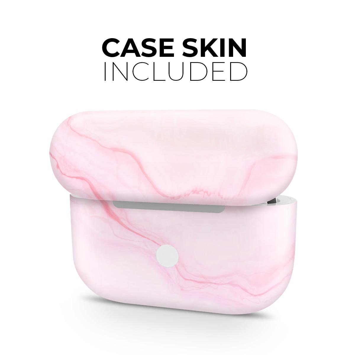 Marble Surface V1 Pink skin decal wrap kit for Apple AirPods Pro, showcasing a stylish marble design with a soft-touch finish.