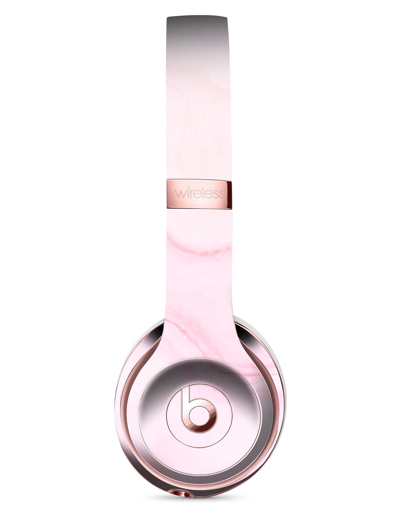 Marble Surface V1 Pink Full-Body Skin Kit for Beats by Dre Solo 3, showcasing a stylish marble design that fits perfectly on the headphones.