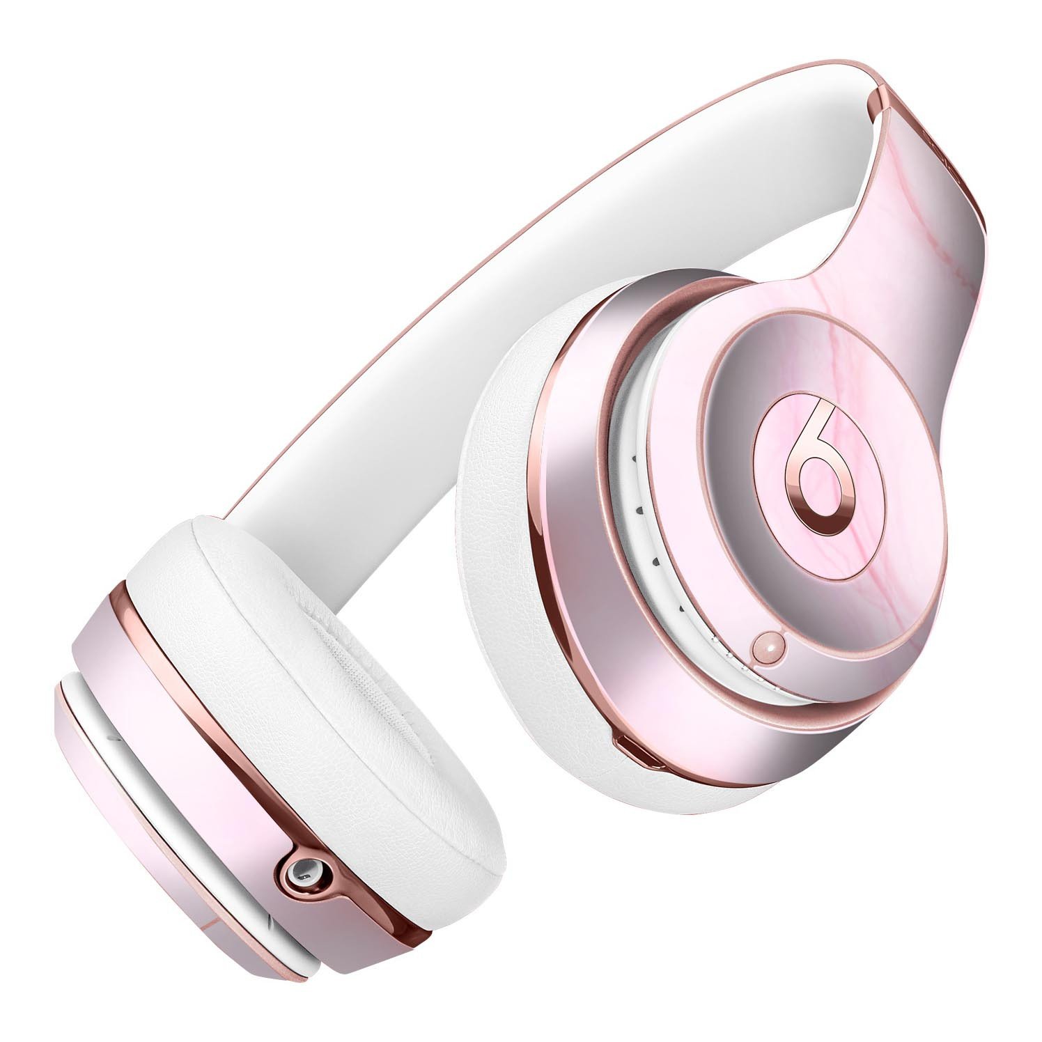 Marble Surface V1 Pink Full-Body Skin Kit for Beats by Dre Solo 3, showcasing a stylish marble design that fits perfectly on the headphones.