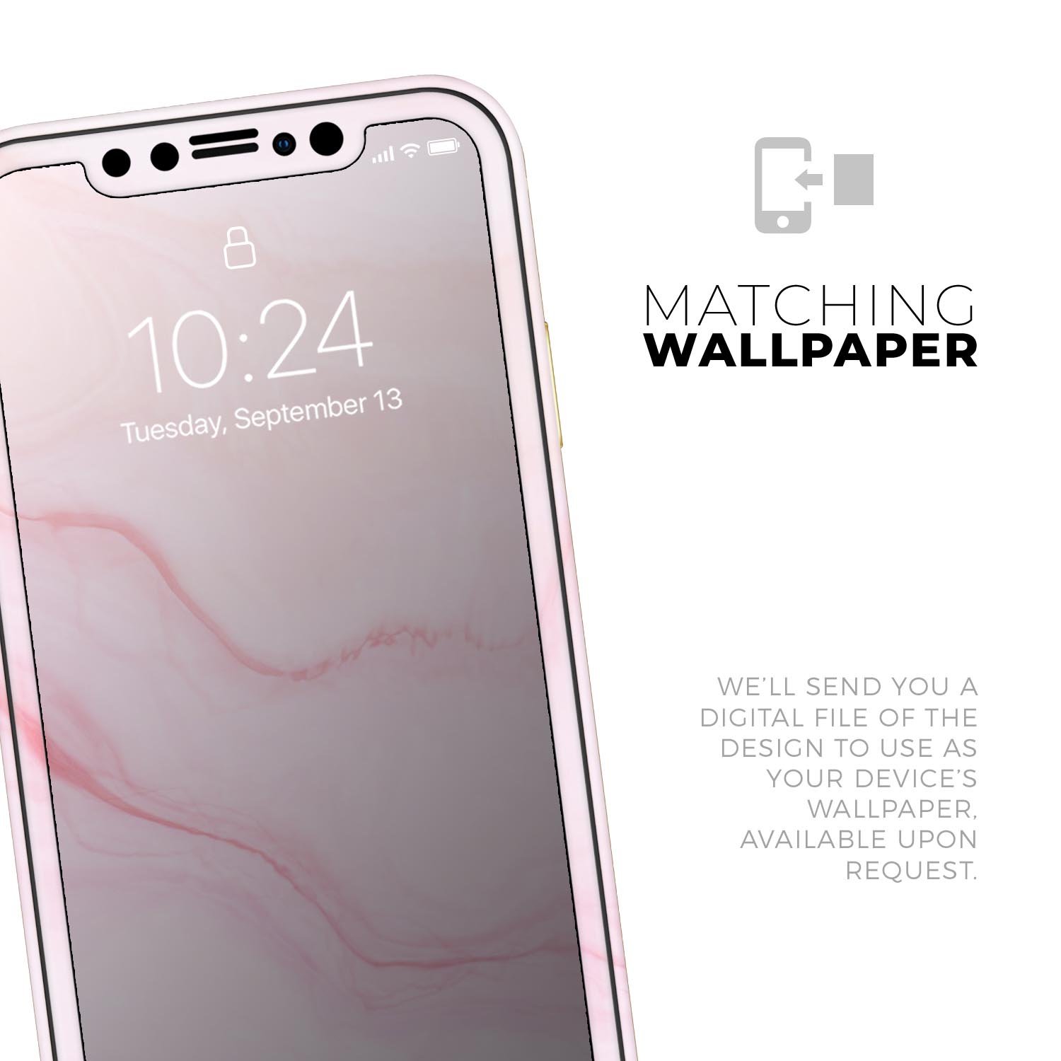 Marble Surface V1 Pink skin for Apple iPhone, showcasing its stylish design and premium finish.