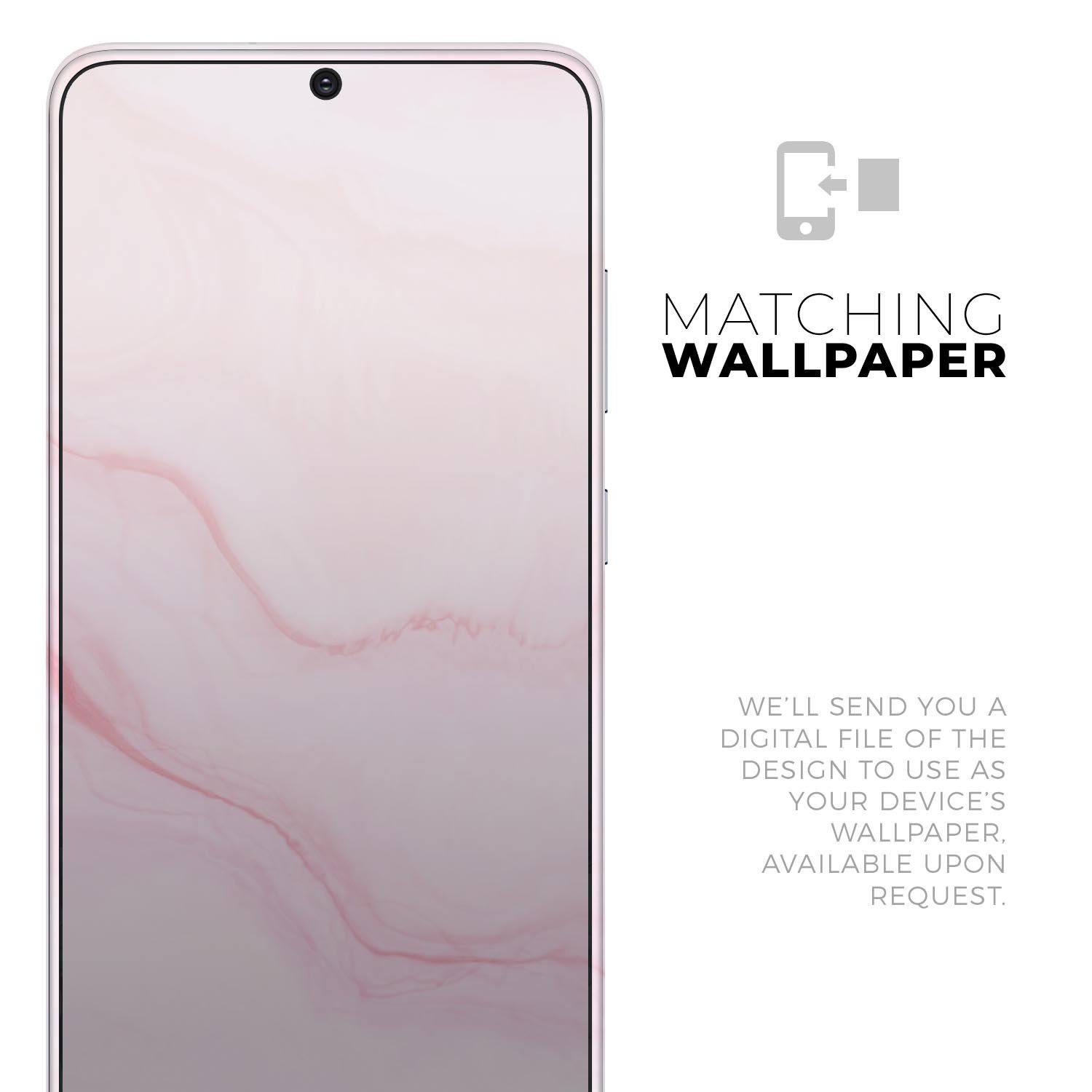 Marble Surface V1 Pink Skin-Kit for Samsung Galaxy S20, showcasing a stylish marble design on a sleek device.