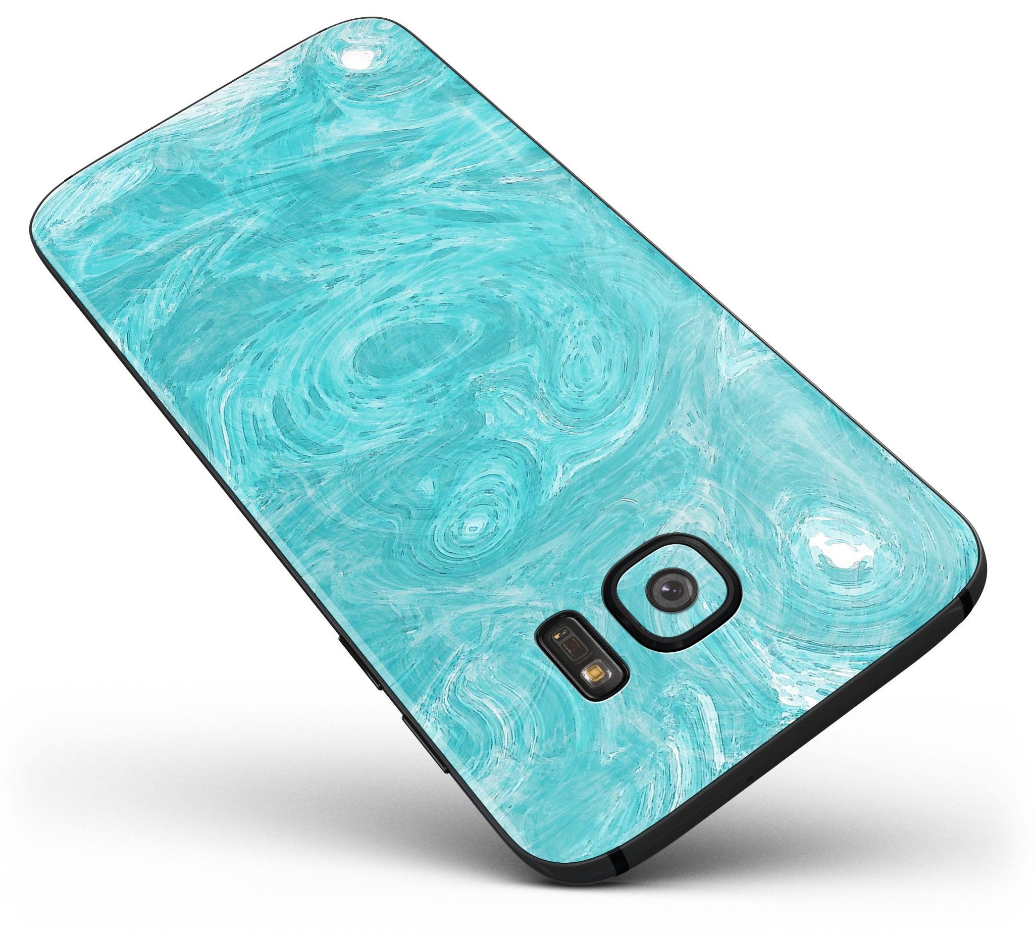 Marble Surface V1 Teal skin kit for Samsung Galaxy S7, showcasing a stylish design with a full-body wrap.