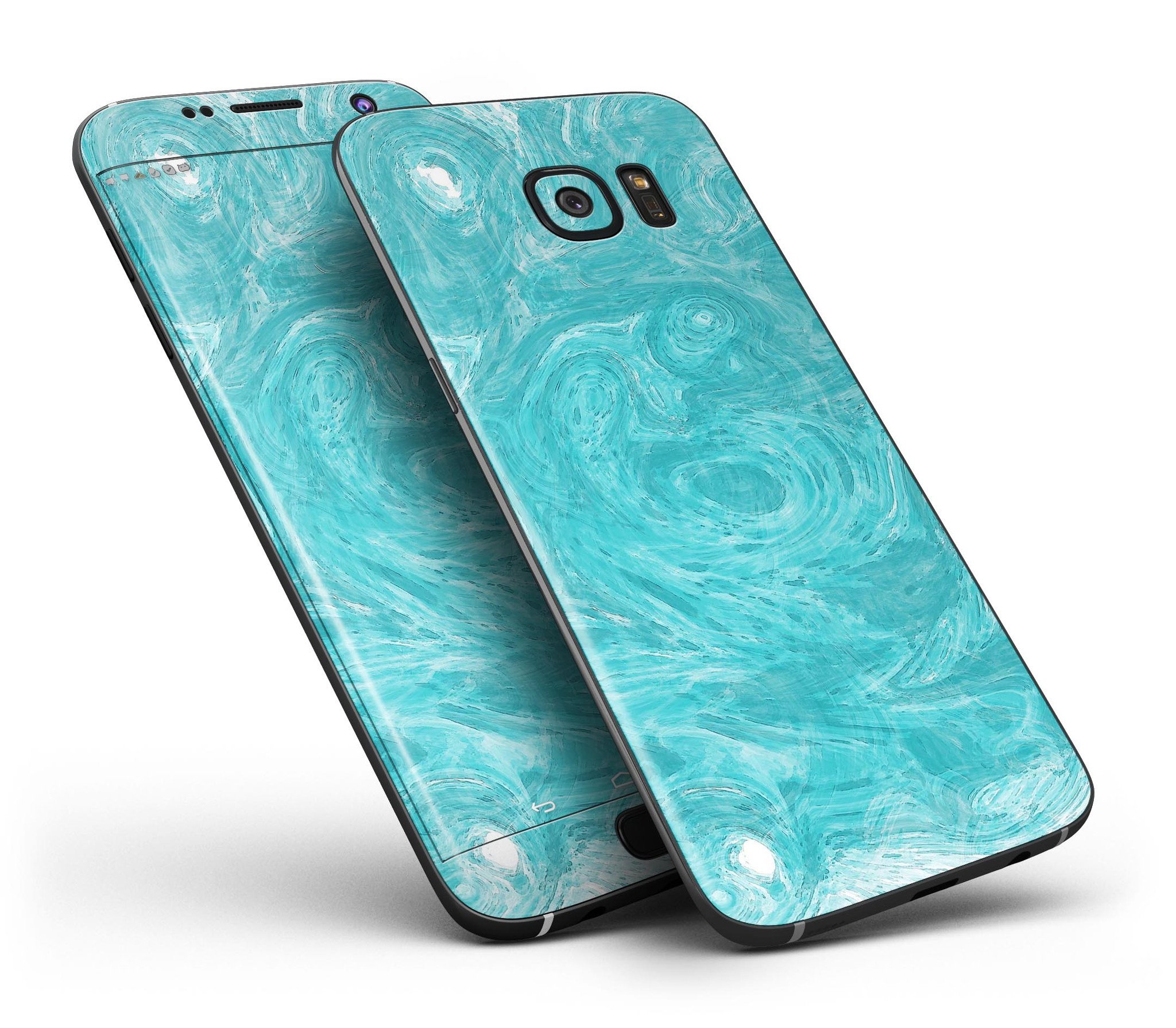 Marble Surface V1 Teal skin kit for Samsung Galaxy S7, showcasing a stylish design with a full-body wrap.