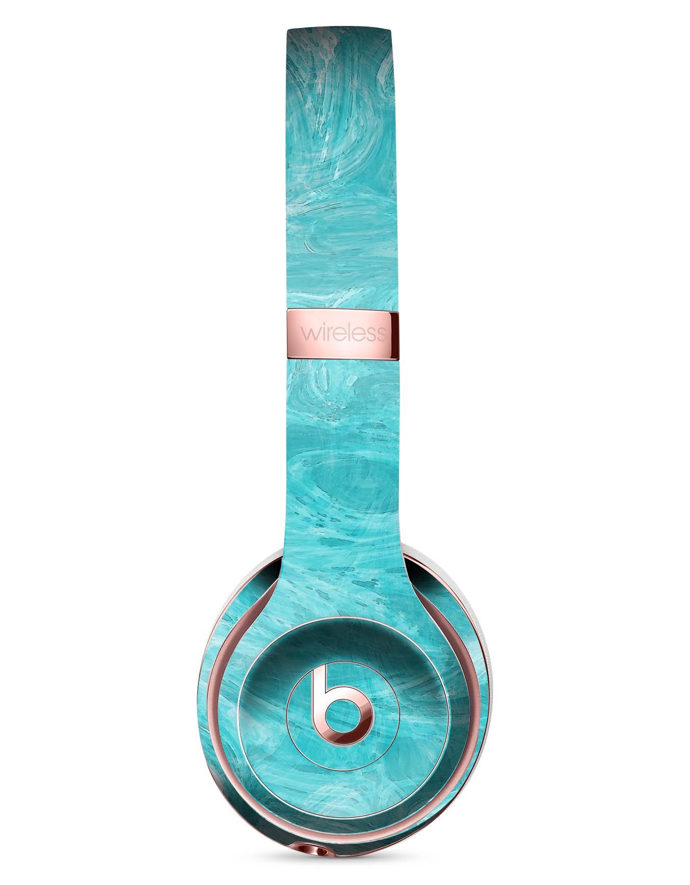 Marble Surface V1 Teal Full-Body Skin Kit for Beats by Dre Solo 3, showcasing a stylish teal marble design on headphones.