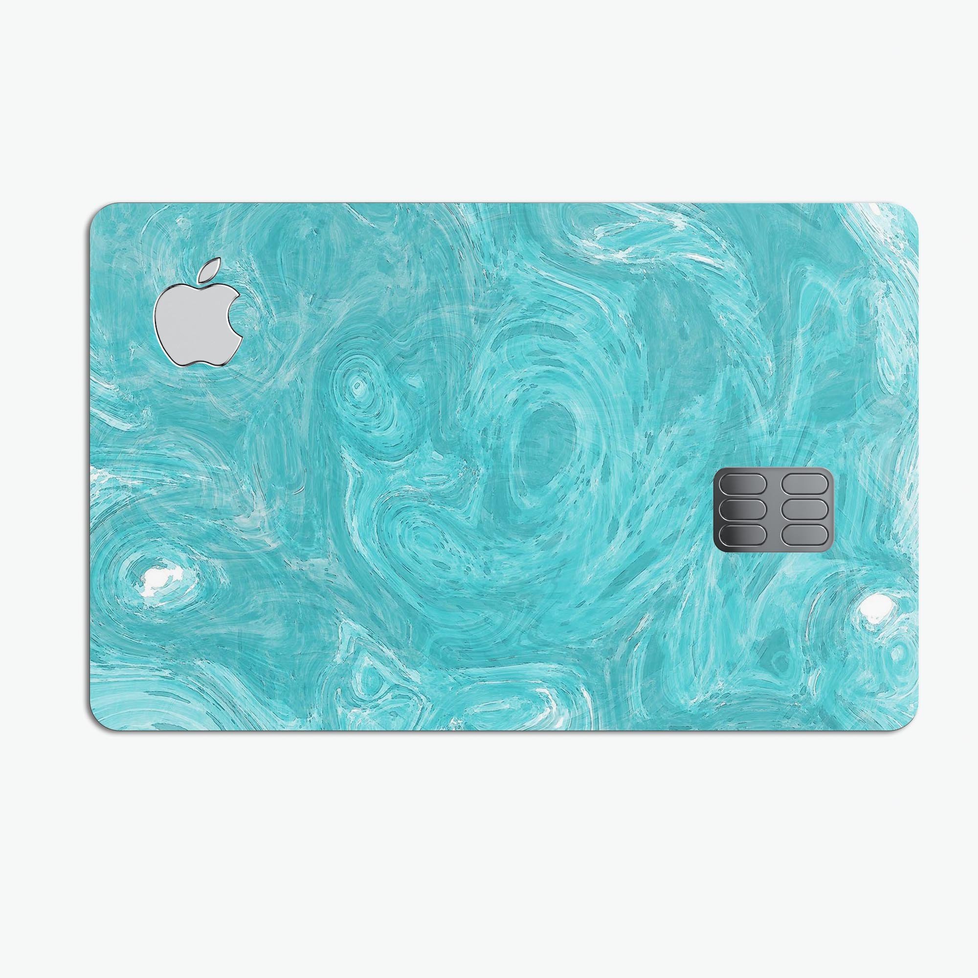 Marble Surface V1 Teal decal skin for Apple Card, showcasing a vibrant teal marble design with a premium finish.