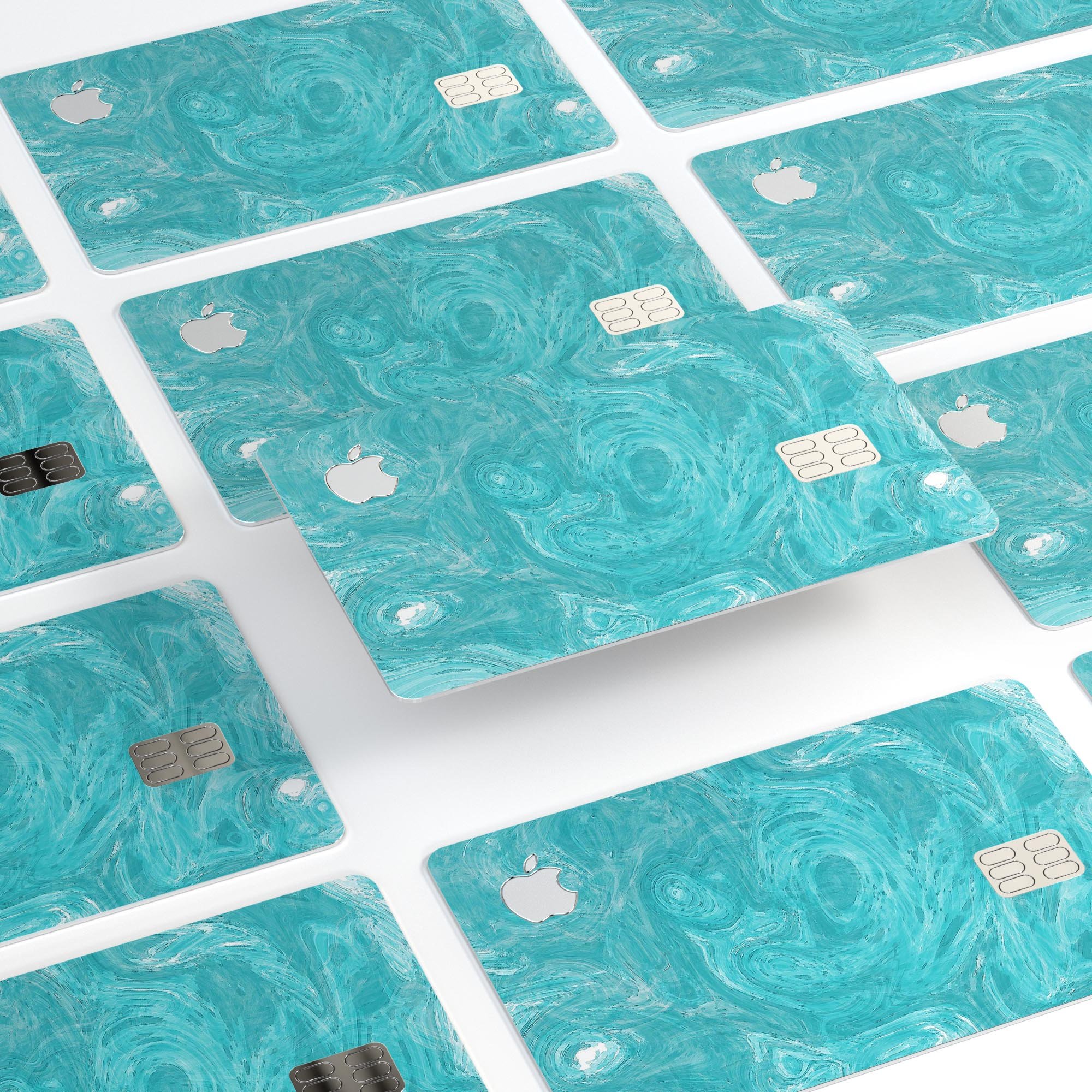 Marble Surface V1 Teal decal skin for Apple Card, showcasing a vibrant teal marble design with a premium finish.