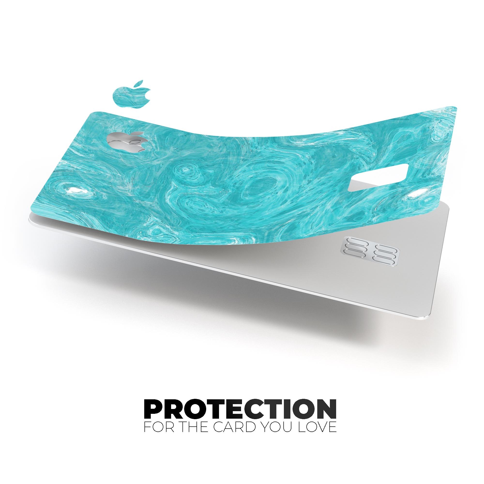 Marble Surface V1 Teal decal skin for Apple Card, showcasing a vibrant teal marble design with a premium finish.