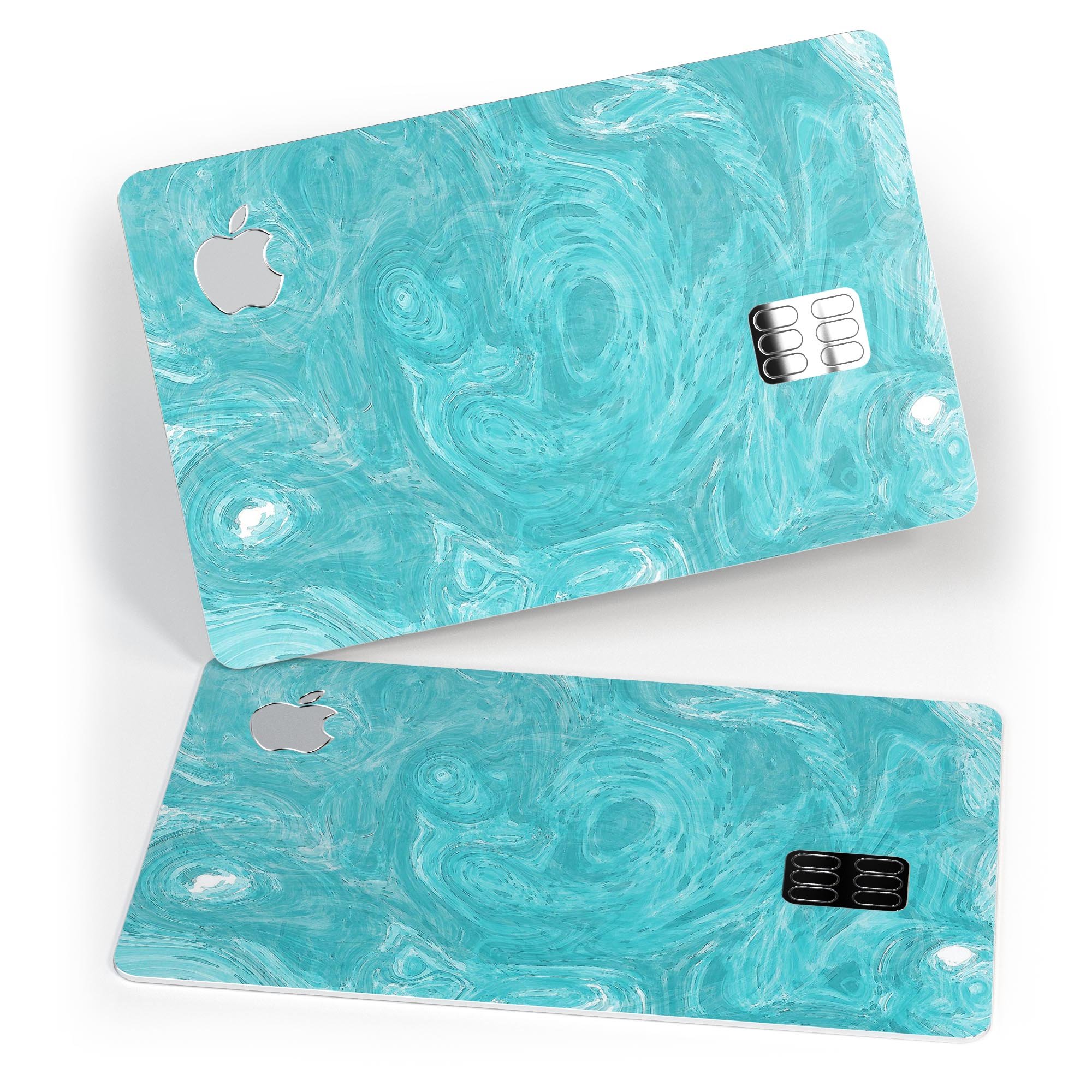 Marble Surface V1 Teal decal skin for Apple Card, showcasing a vibrant teal marble design with a premium finish.