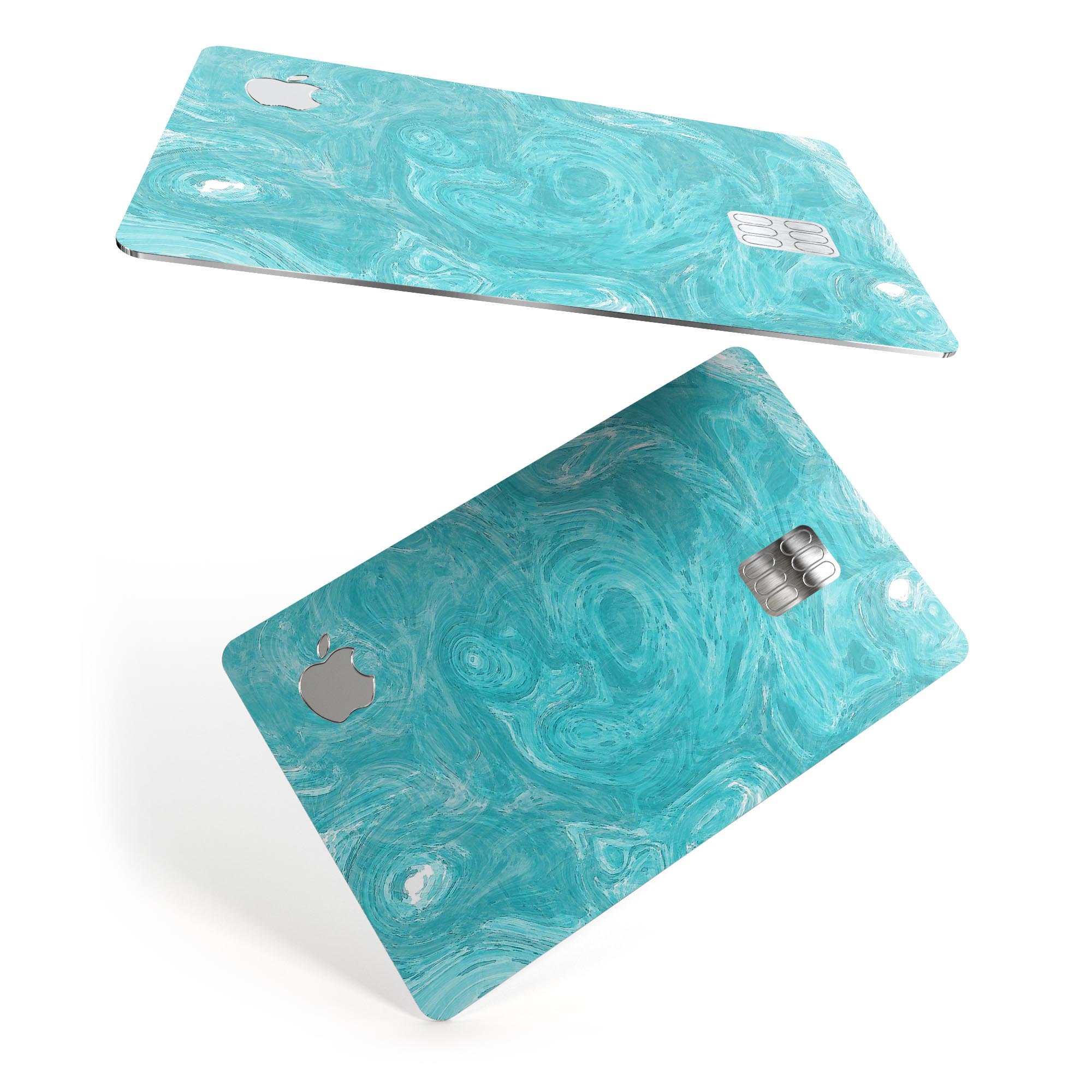 Marble Surface V1 Teal decal skin for Apple Card, showcasing a vibrant teal marble design with a premium finish.