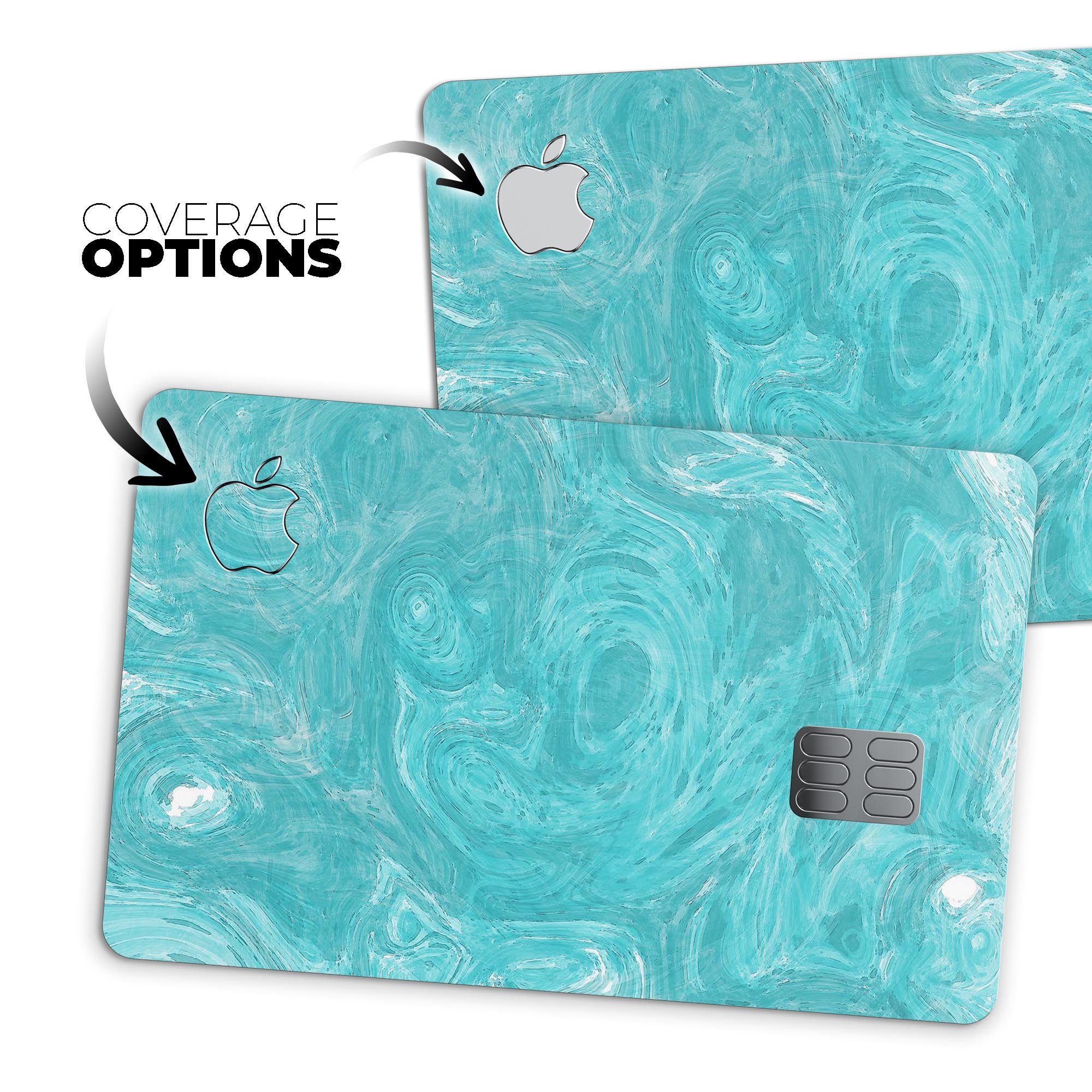 Marble Surface V1 Teal decal skin for Apple Card, showcasing a vibrant teal marble design with a premium finish.