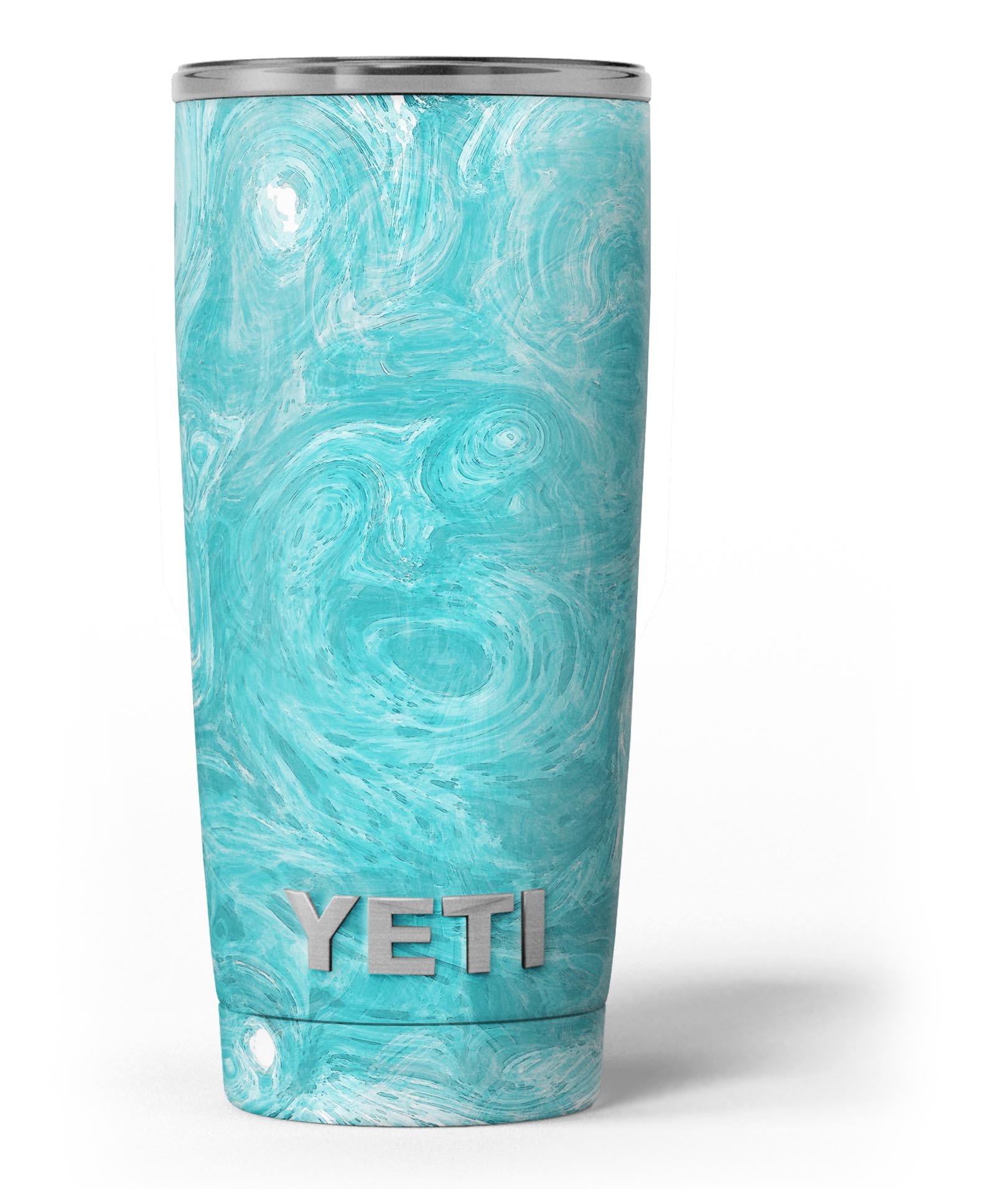 Marble Surface V1 Teal skin decal vinyl wrap kit for Yeti Coolers, showcasing a stylish and protective design.