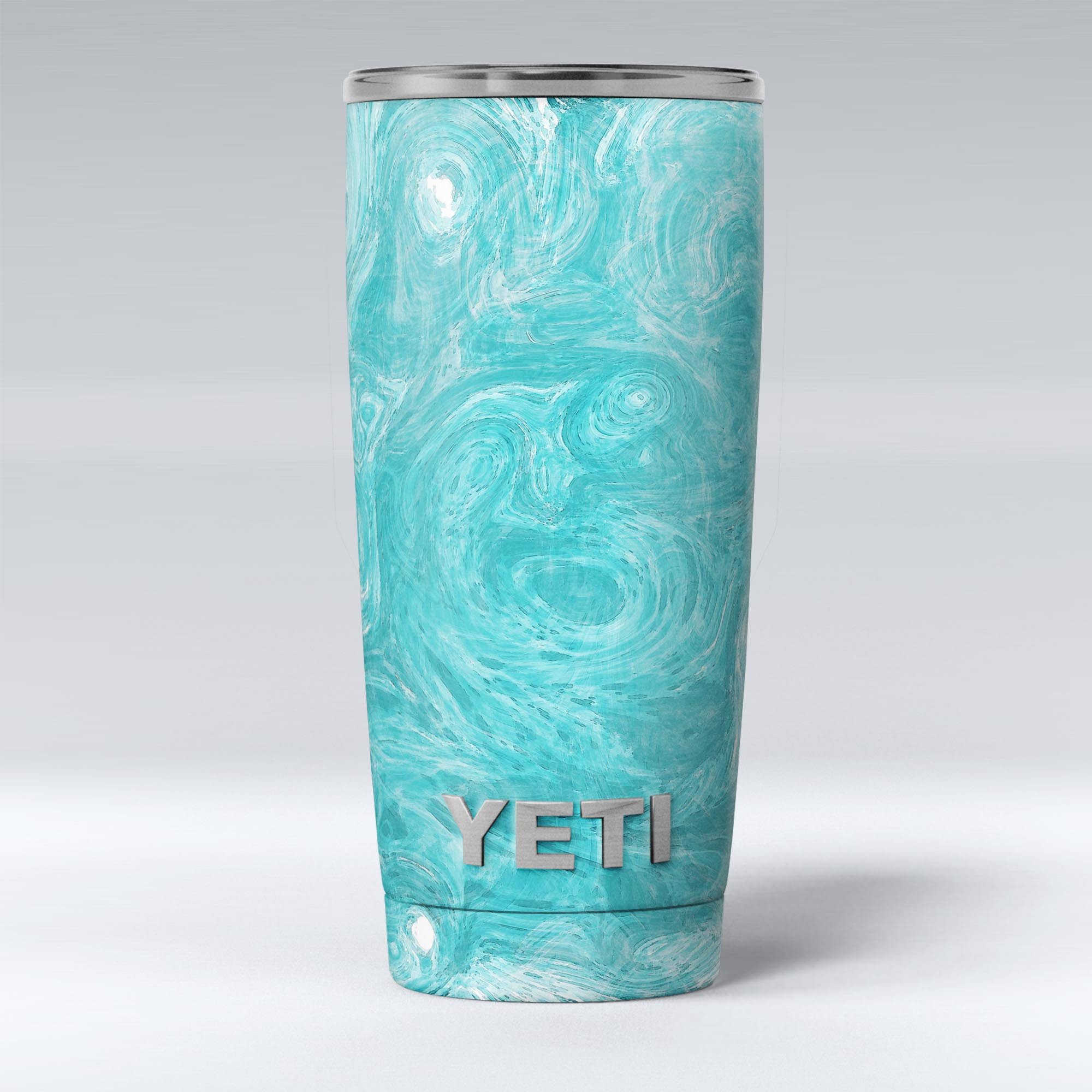 Marble Surface V1 Teal skin decal vinyl wrap kit for Yeti Coolers, showcasing a stylish and protective design.