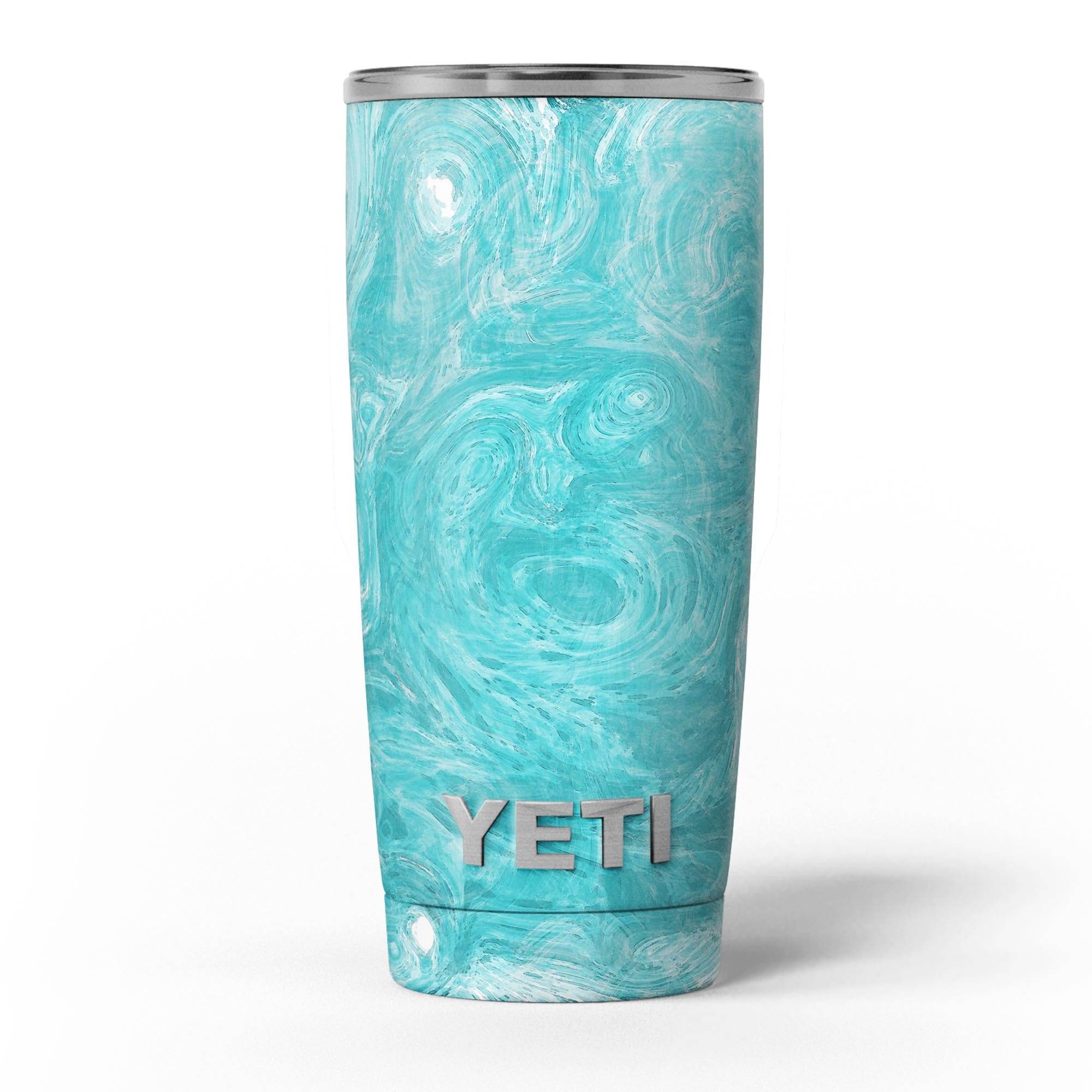 Marble Surface V1 Teal skin decal vinyl wrap kit for Yeti Coolers, showcasing a stylish and protective design.