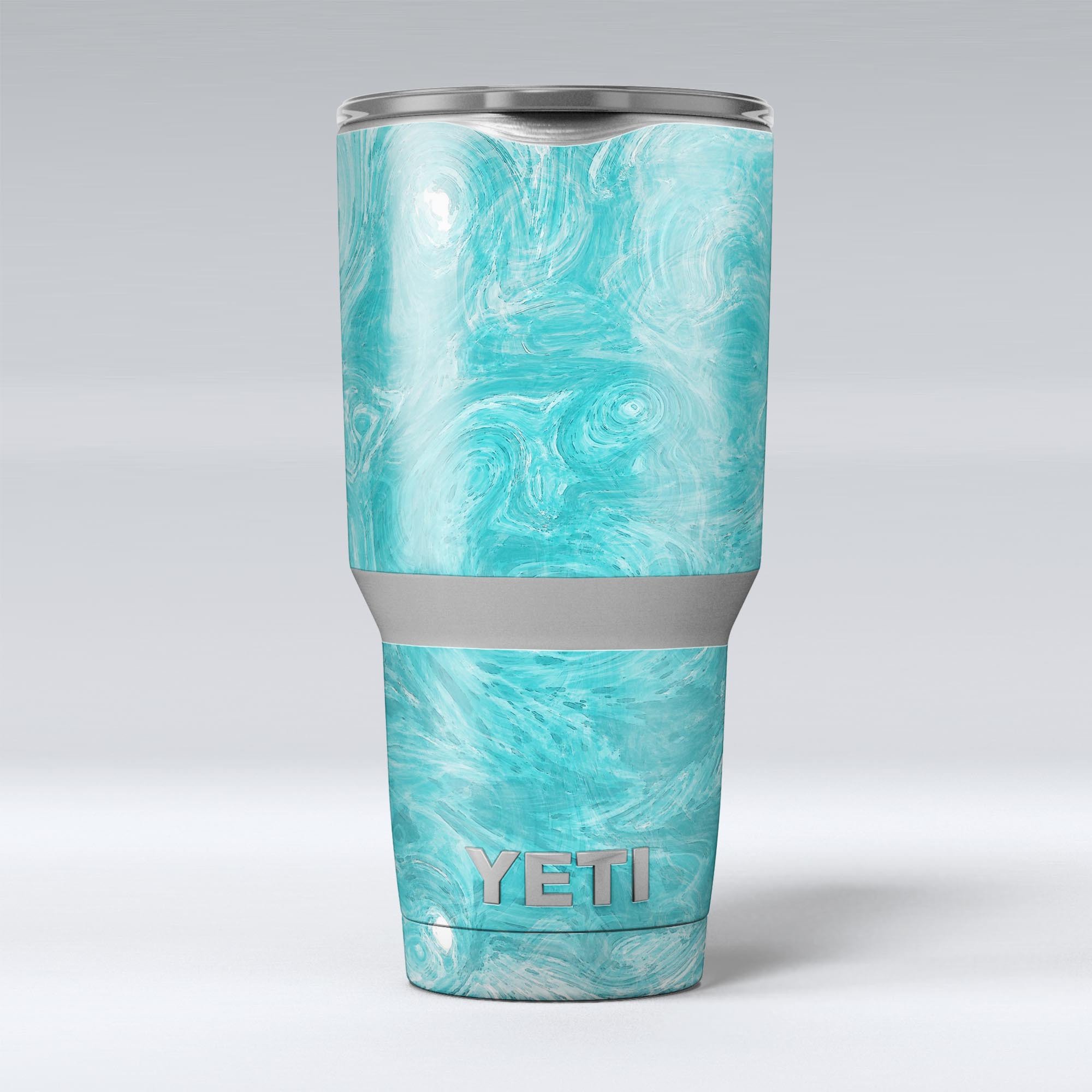 Marble Surface V1 Teal skin decal vinyl wrap kit for Yeti Coolers, showcasing a stylish and protective design.