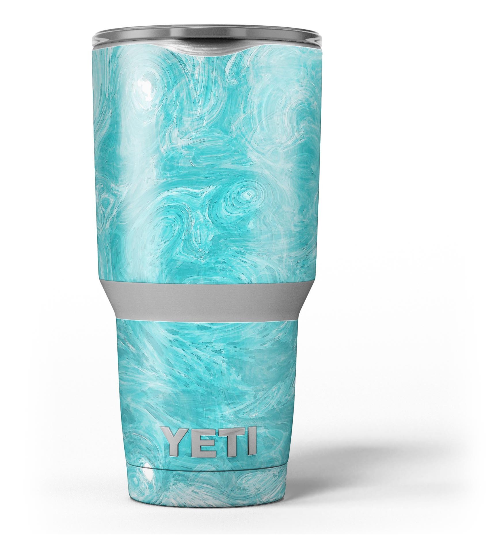 Marble Surface V1 Teal skin decal vinyl wrap kit for Yeti Coolers, showcasing a stylish and protective design.