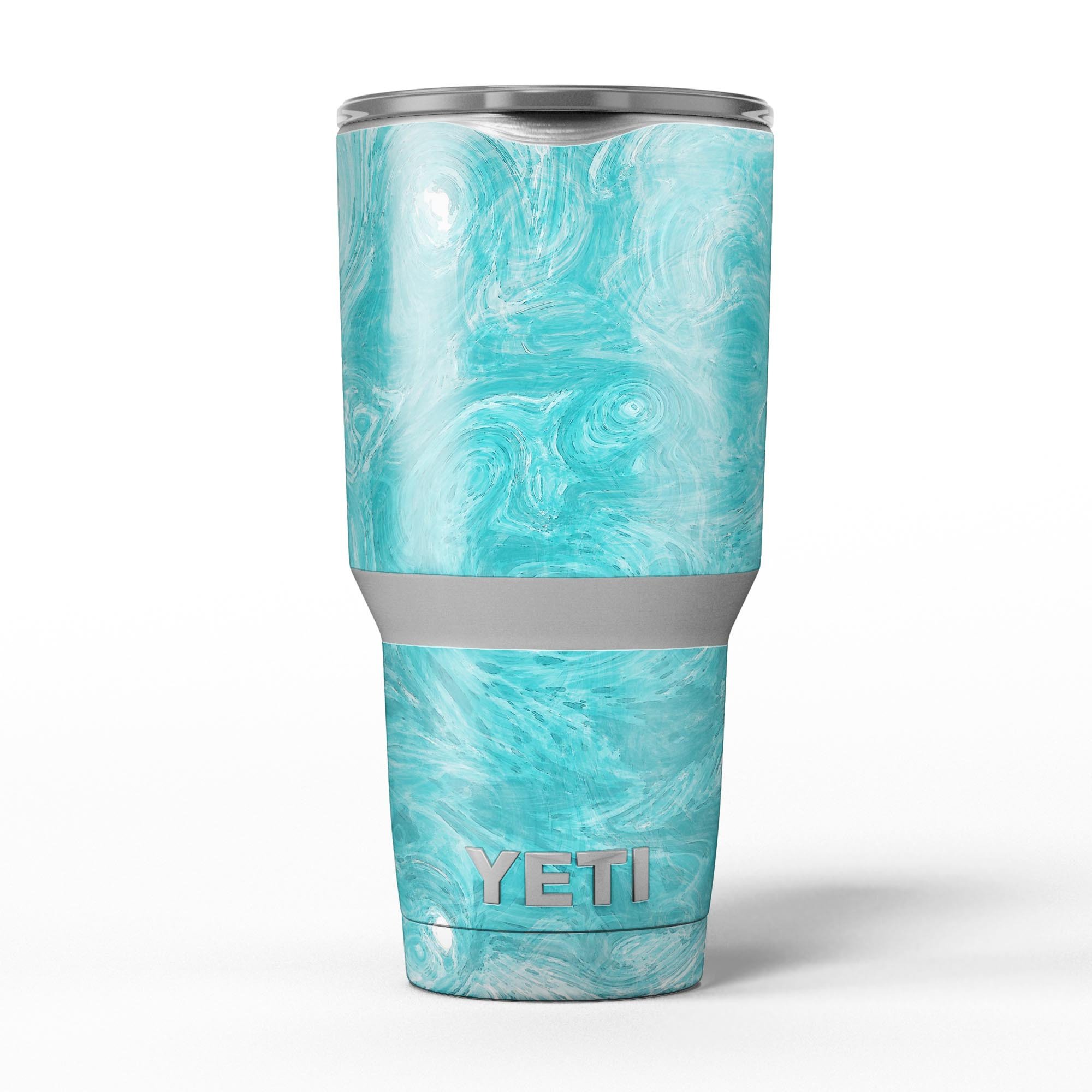 Marble Surface V1 Teal skin decal vinyl wrap kit for Yeti Coolers, showcasing a stylish and protective design.