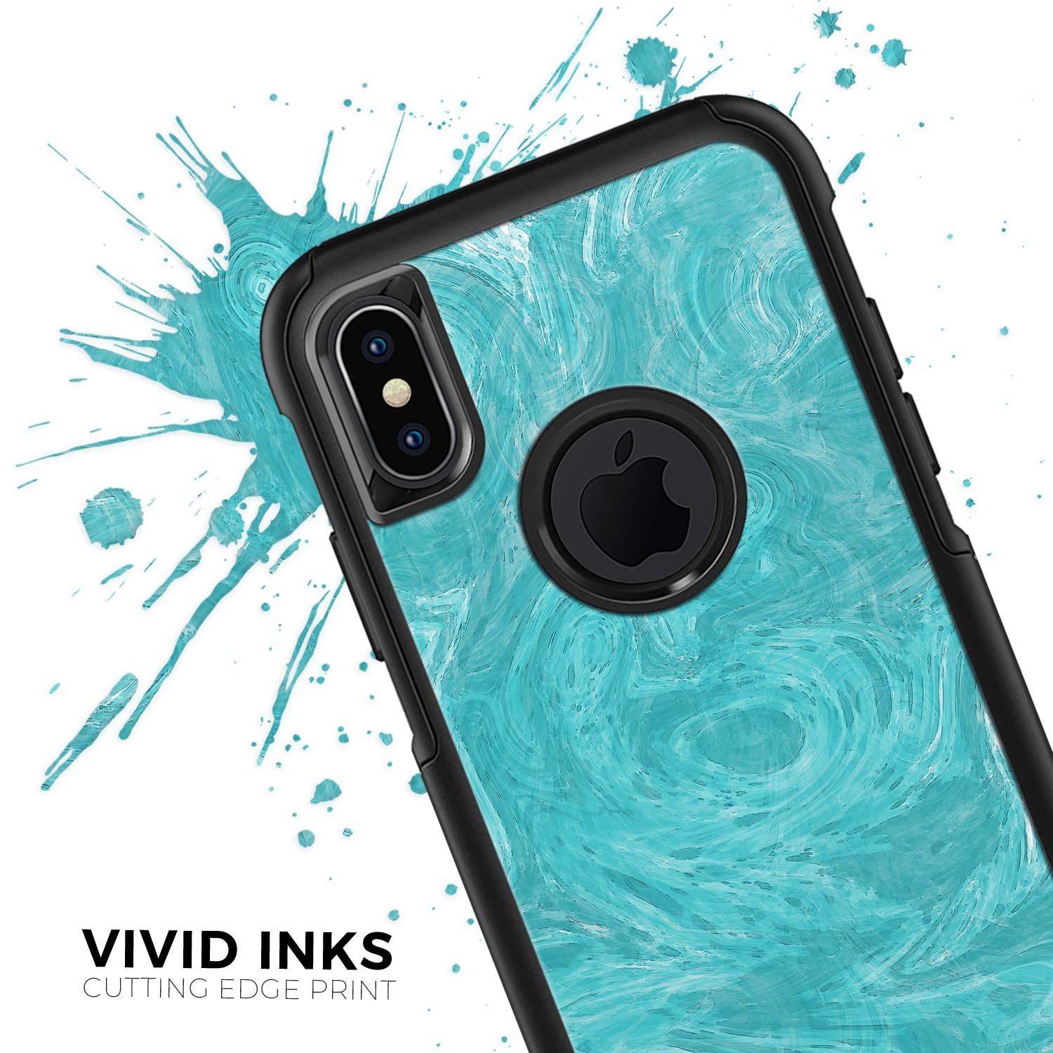 Marble Surface V1 Teal Skin Kit for iPhone OtterBox Cases, showcasing a stylish teal marble design.