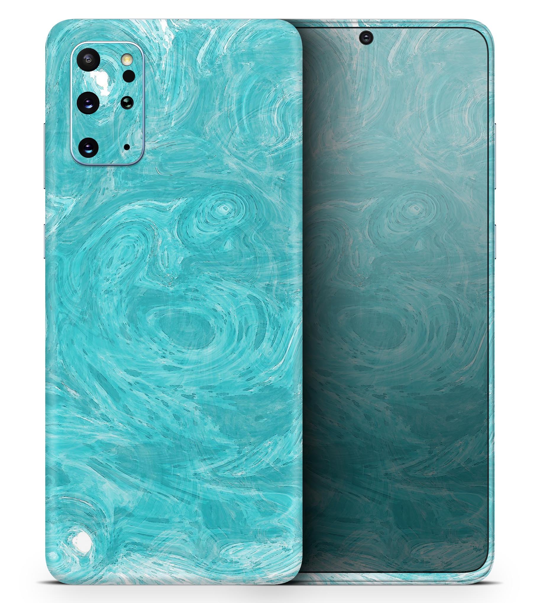 Marble Surface V1 Teal Skin-Kit for Samsung Galaxy S20, showcasing a stylish marble design on a sleek device.