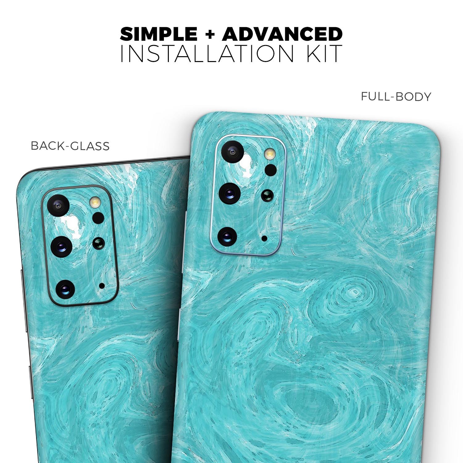 Marble Surface V1 Teal Skin-Kit for Samsung Galaxy S20, showcasing a stylish marble design on a sleek device.